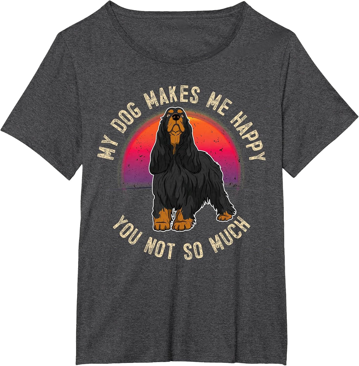 English Cocker Spaniel Dog Vintage T-Shirt - Dark Heather Grey