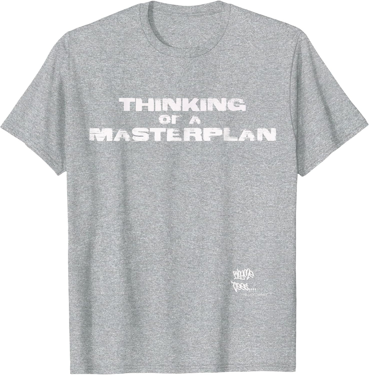 Old School Rap Hip HOP Merch Masterplan Quote 80s Lyric T-Shirt - Heather Grey