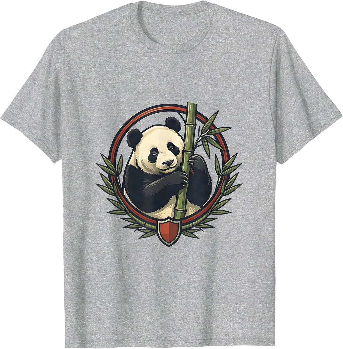 Men's Panda Crest Cute Humor Animal Lover Gift T-Shirt - Heather Grey