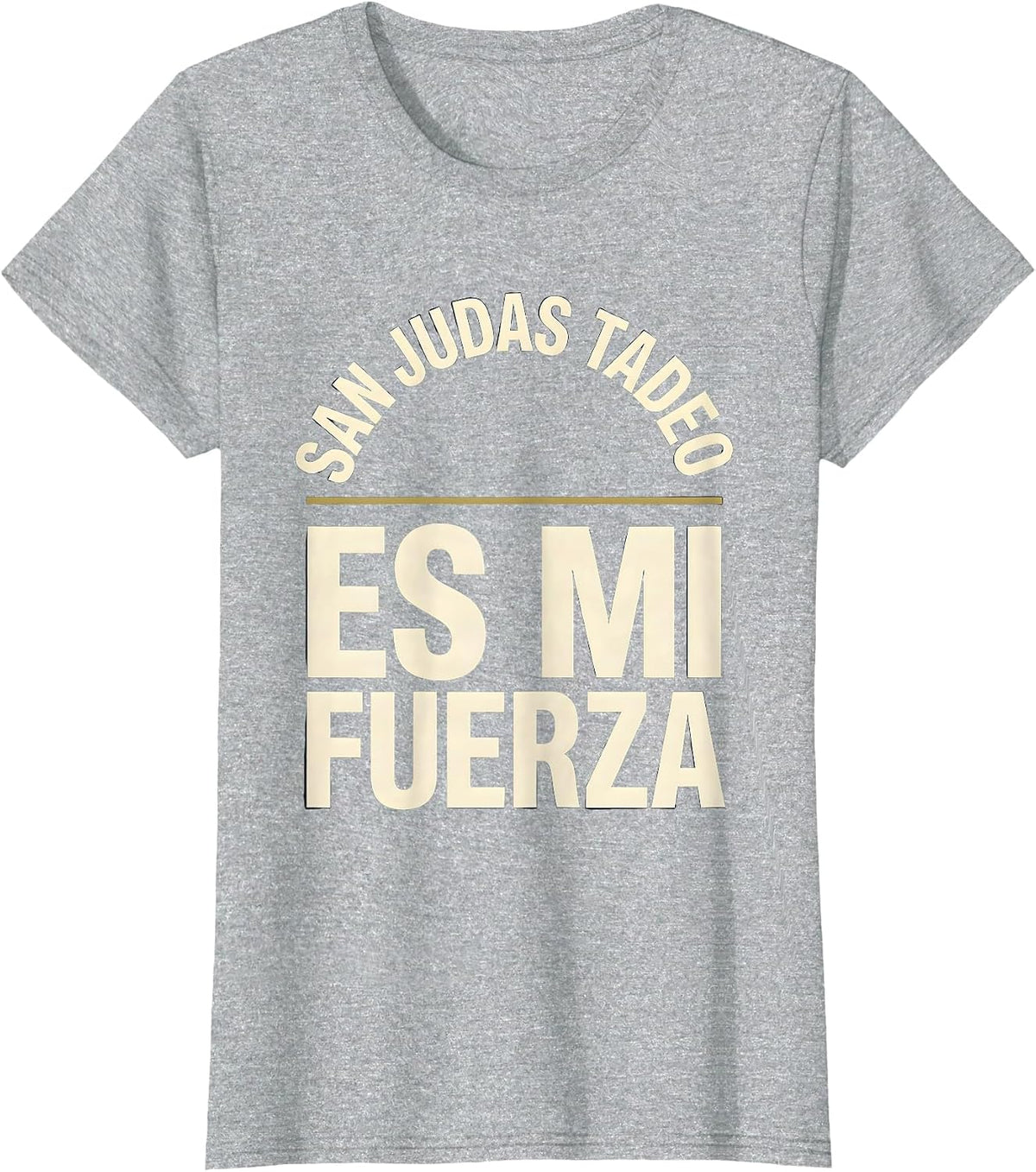 San Judas Tadeo Es Mi Fuerza Spanish Faith Bible Verse T-Shirt - Heather Grey
