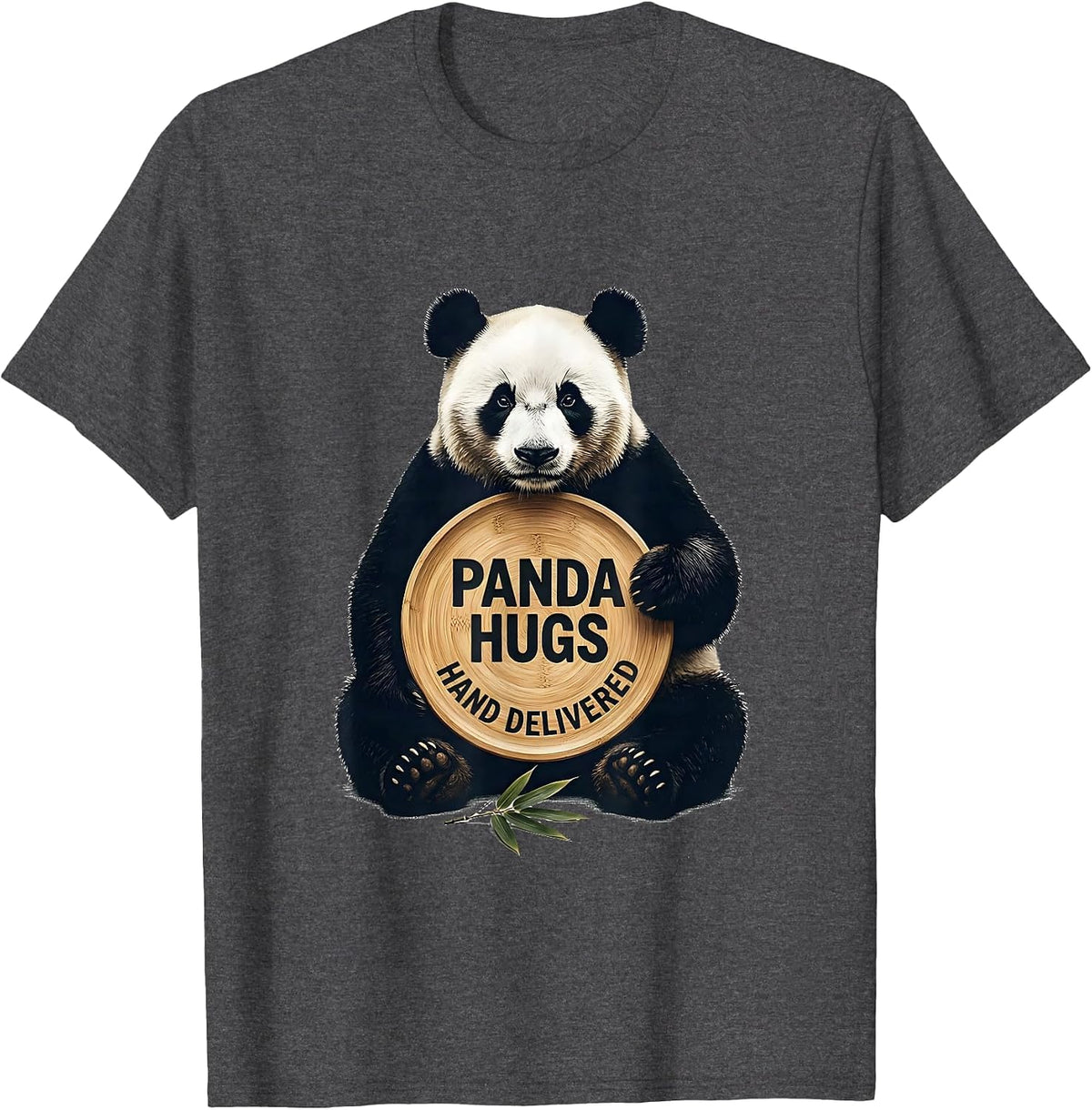 Panda Hugs Hand Delivered Cute Humor Panda Lover Gift T-Shirt - Dark Heather Grey