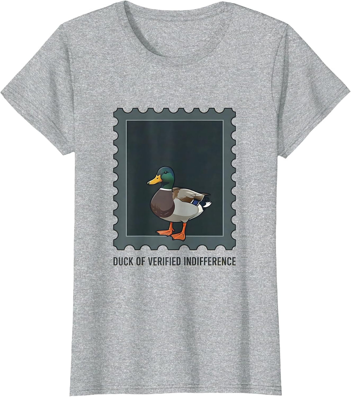 Duck Of Verified Indifference Funny Duck Novelty Gift T-Shirt - Heather Grey