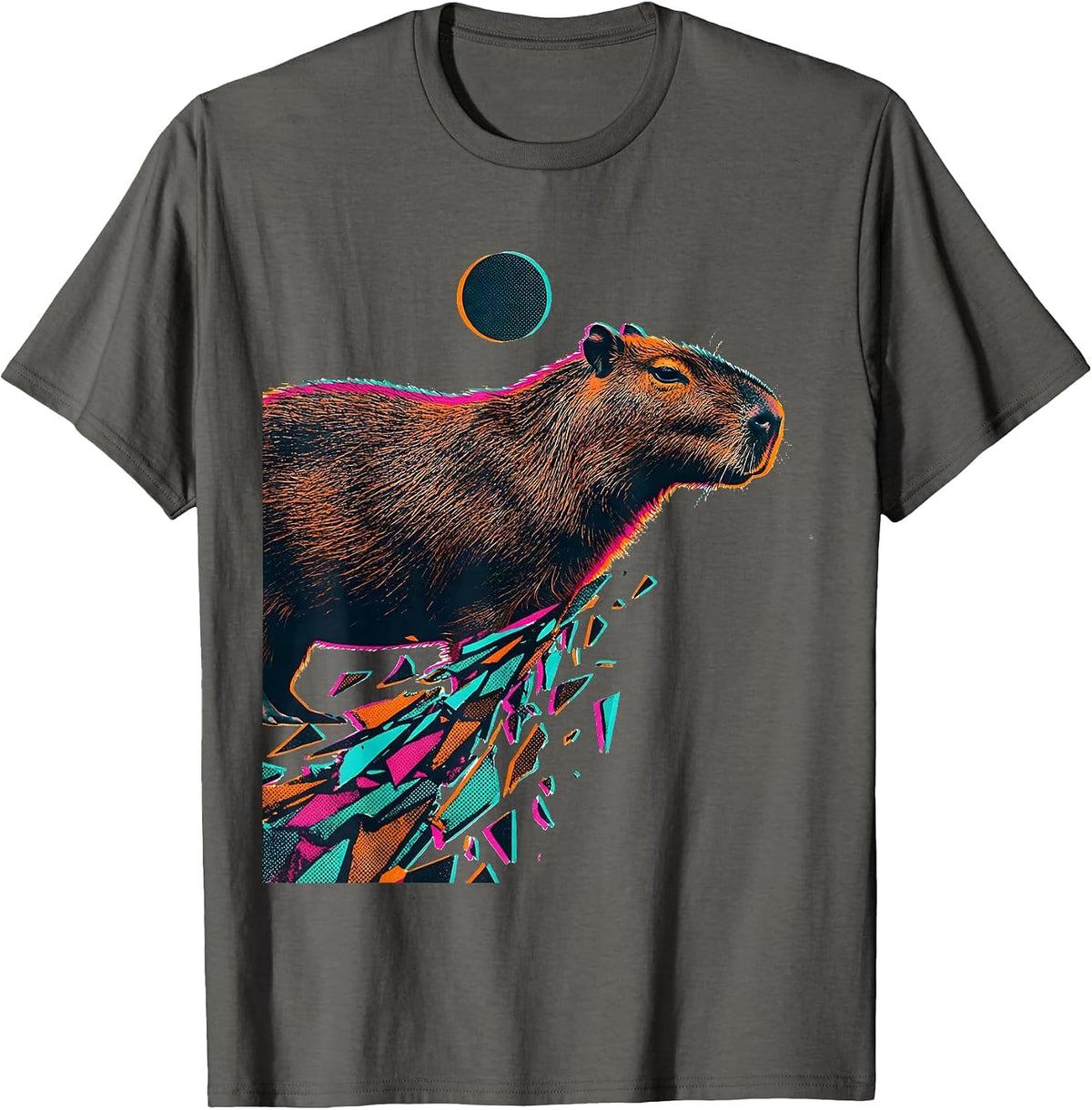 Men's Capybara Meme Humor Funny Animal Gamer T-Shirt - Asphalt Grey
