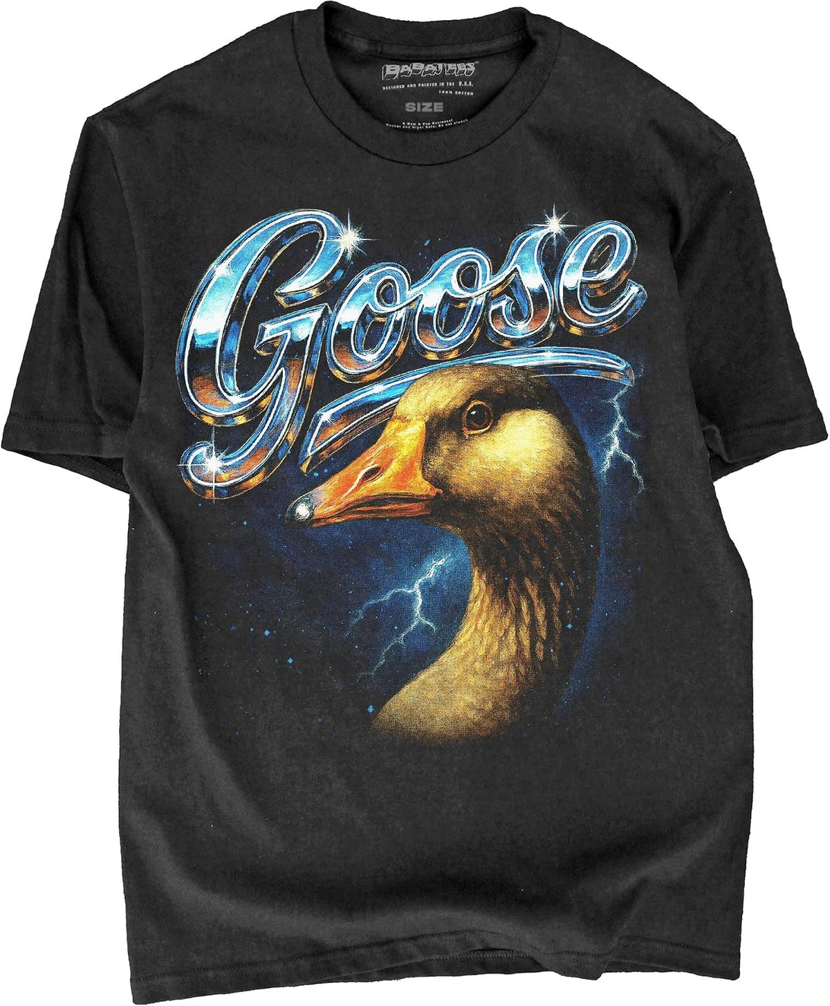 Heavy Metal 80s Animal Black Tshirt - 100% Cotton - for Men & Women - Goose