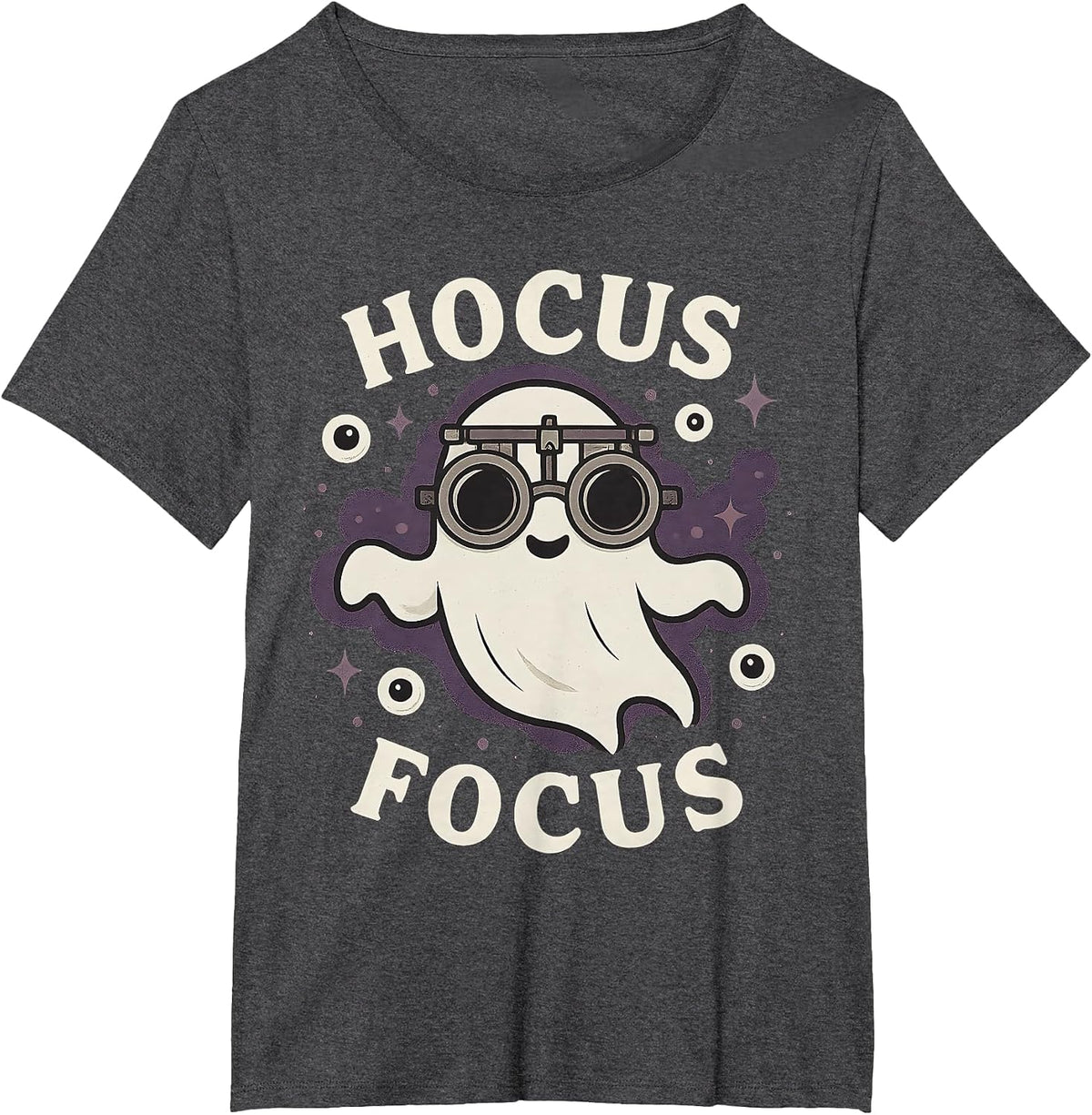 Funny Optometry Hocus Focus Spooky Optometrist Halloween T-Shirt - Dark Heather Grey