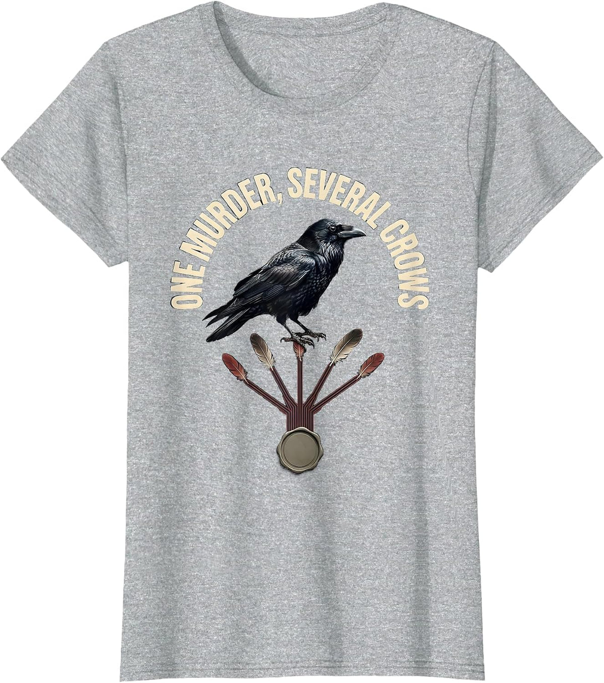 One Murder Several Crows Dark Humor Gothic Crow Lover Gift T-Shirt - Heather Grey