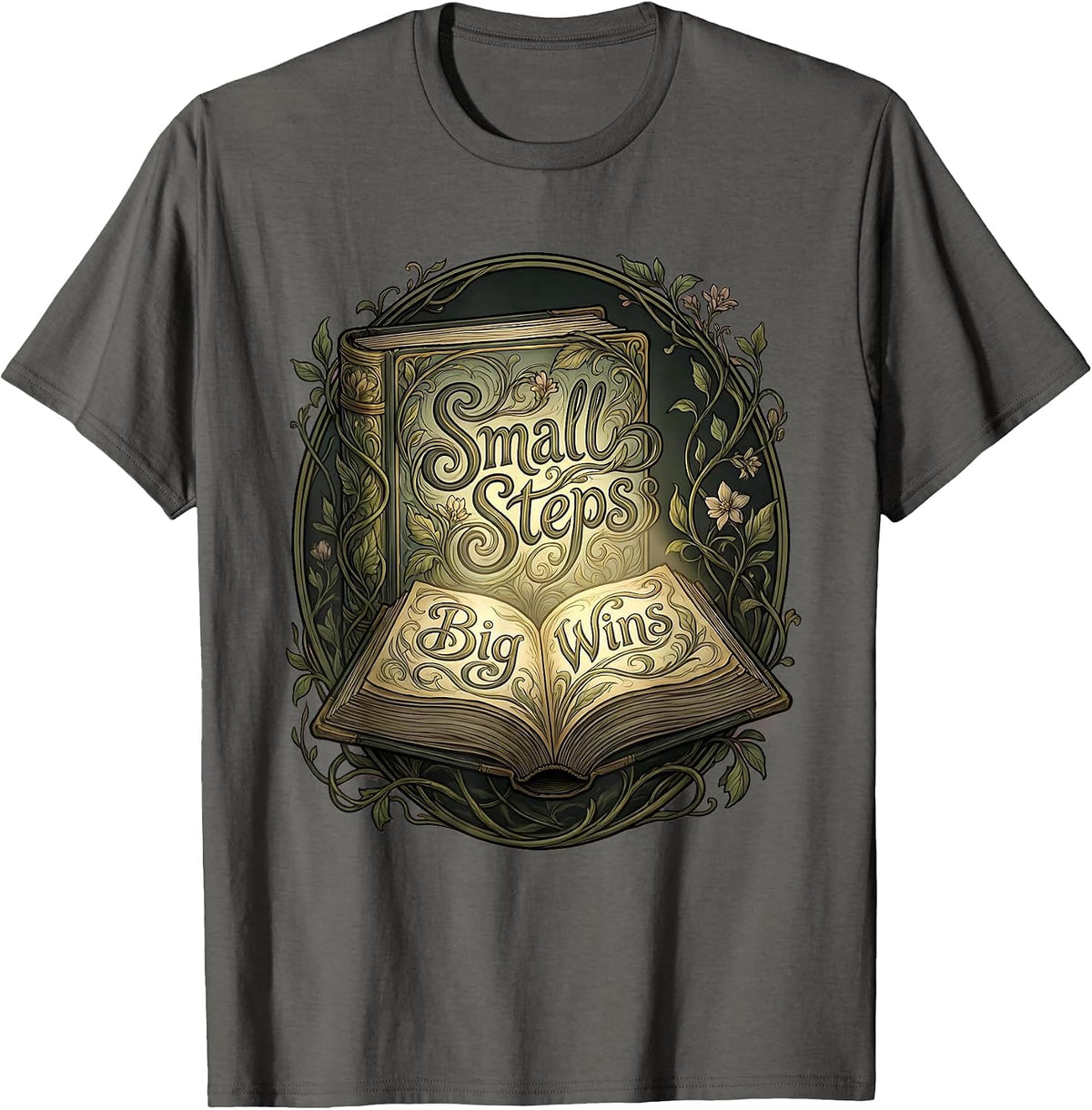 Small Steps Big Wins Special Education Design T-Shirt - Asphalt Grey