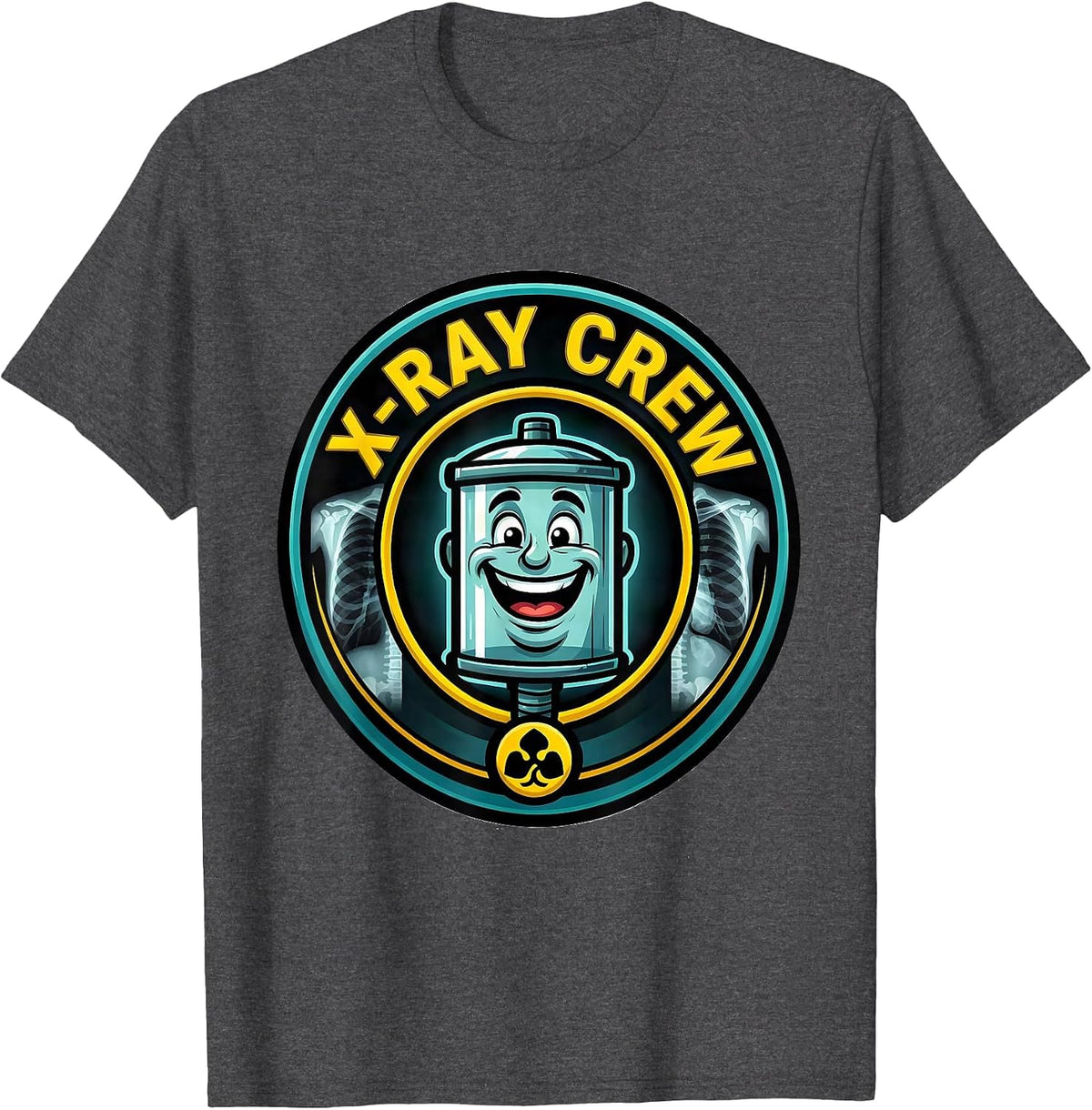 X-Ray Crew Cartoon Radiology Tech Rad Tech Student Humor T-Shirt - Dark Heather Grey