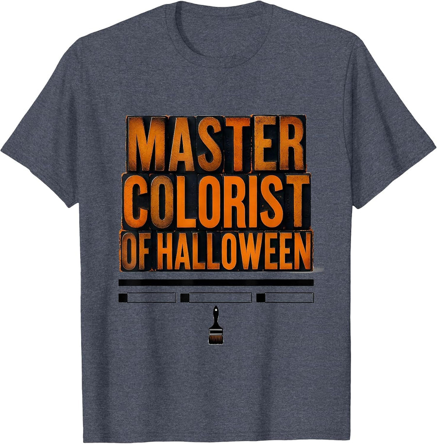 Master Colorist Of Halloween Funny Hairstylist Barber T-Shirt - Heather Blue