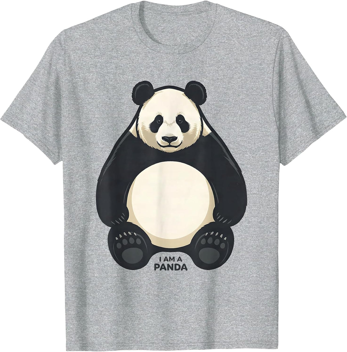 Men's I Am a Panda Costume Animal Matching Halloween Group T-Shirt - Heather Grey