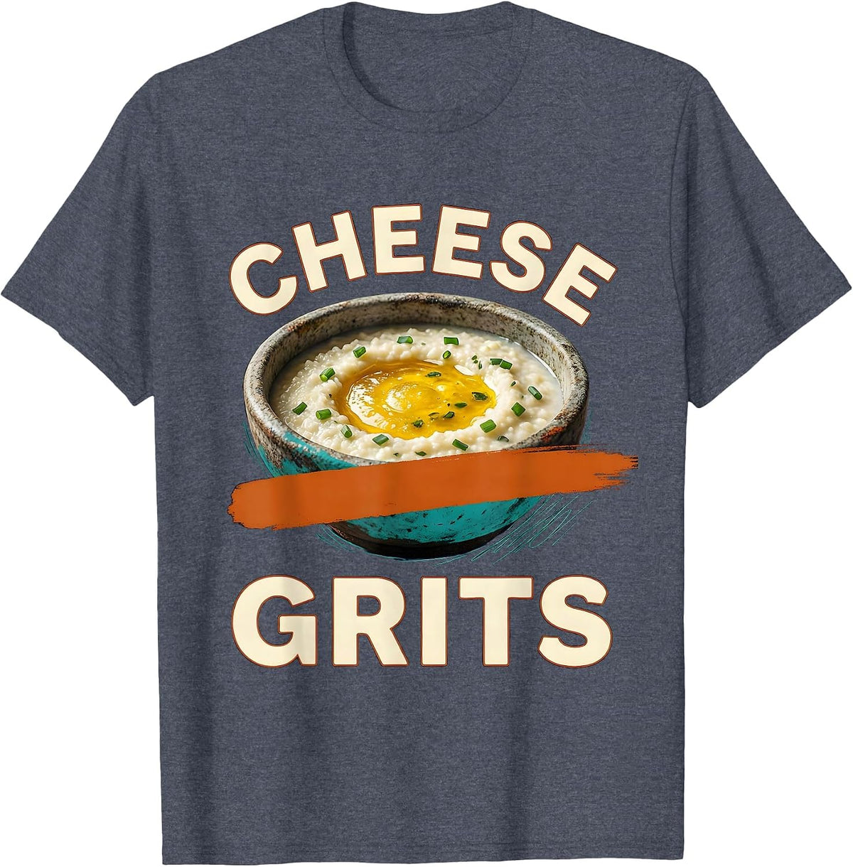 Cheese Grits Bootleg 90's Rap Rock Vintage Funny T-Shirt - Heather Blue