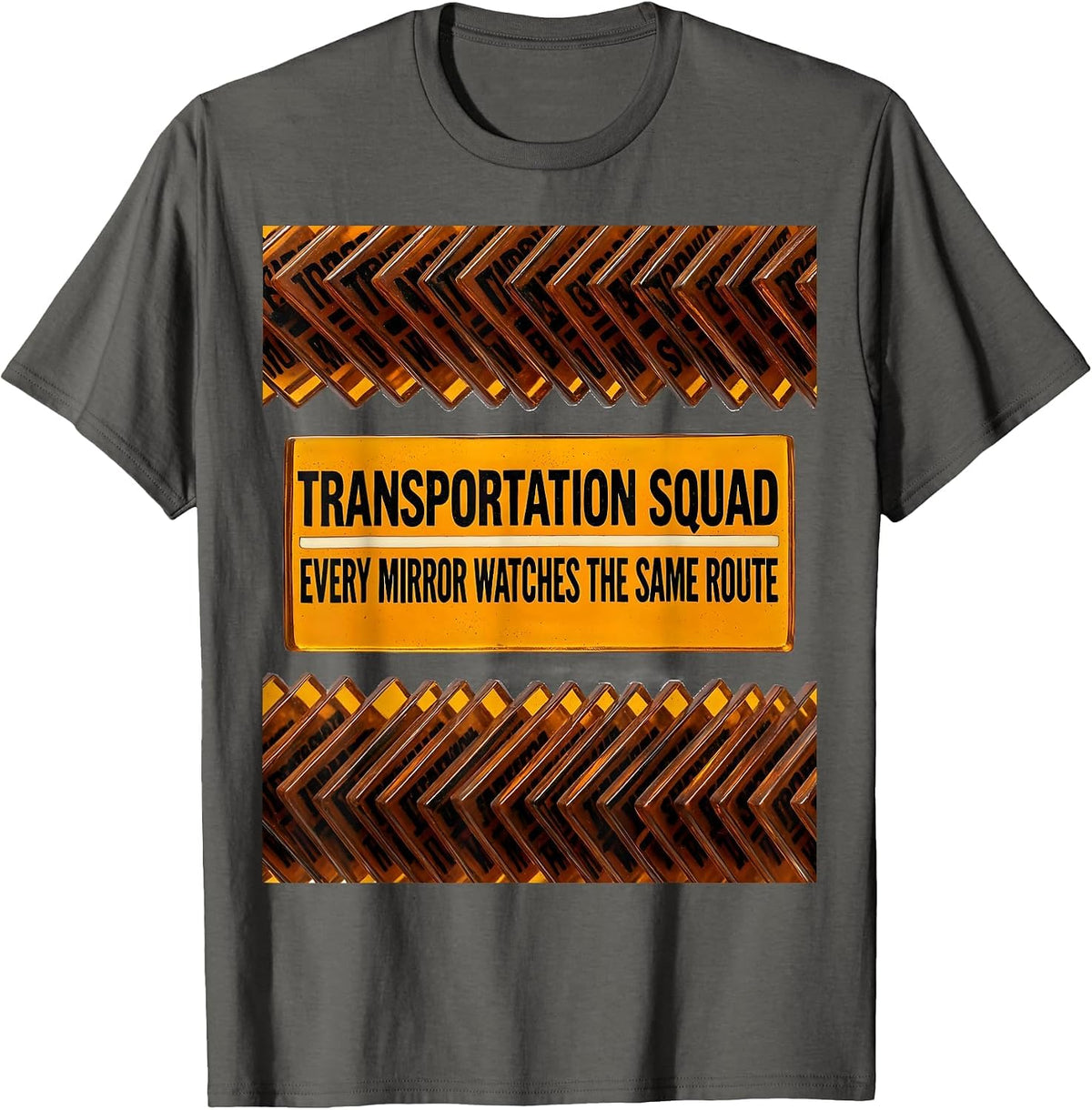Transportation Squad, Every Mirror Watches The Same Route T-Shirt - Asphalt Grey