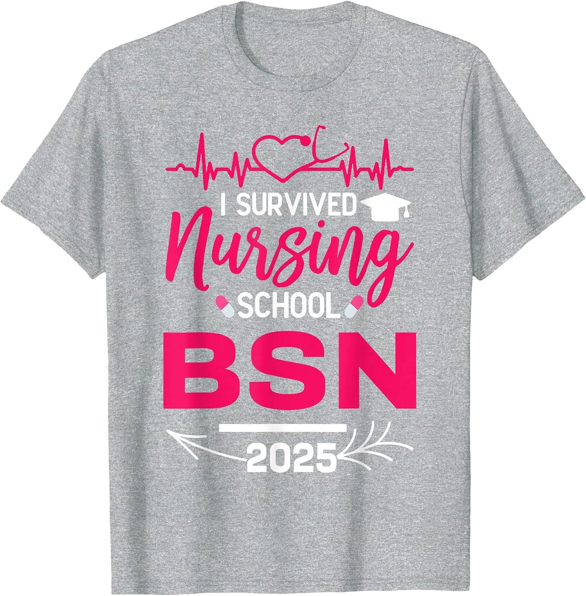 Nurse Est 2025 Rn Nursing School Graduation Graduate BSN T-Shirt - Heather Grey