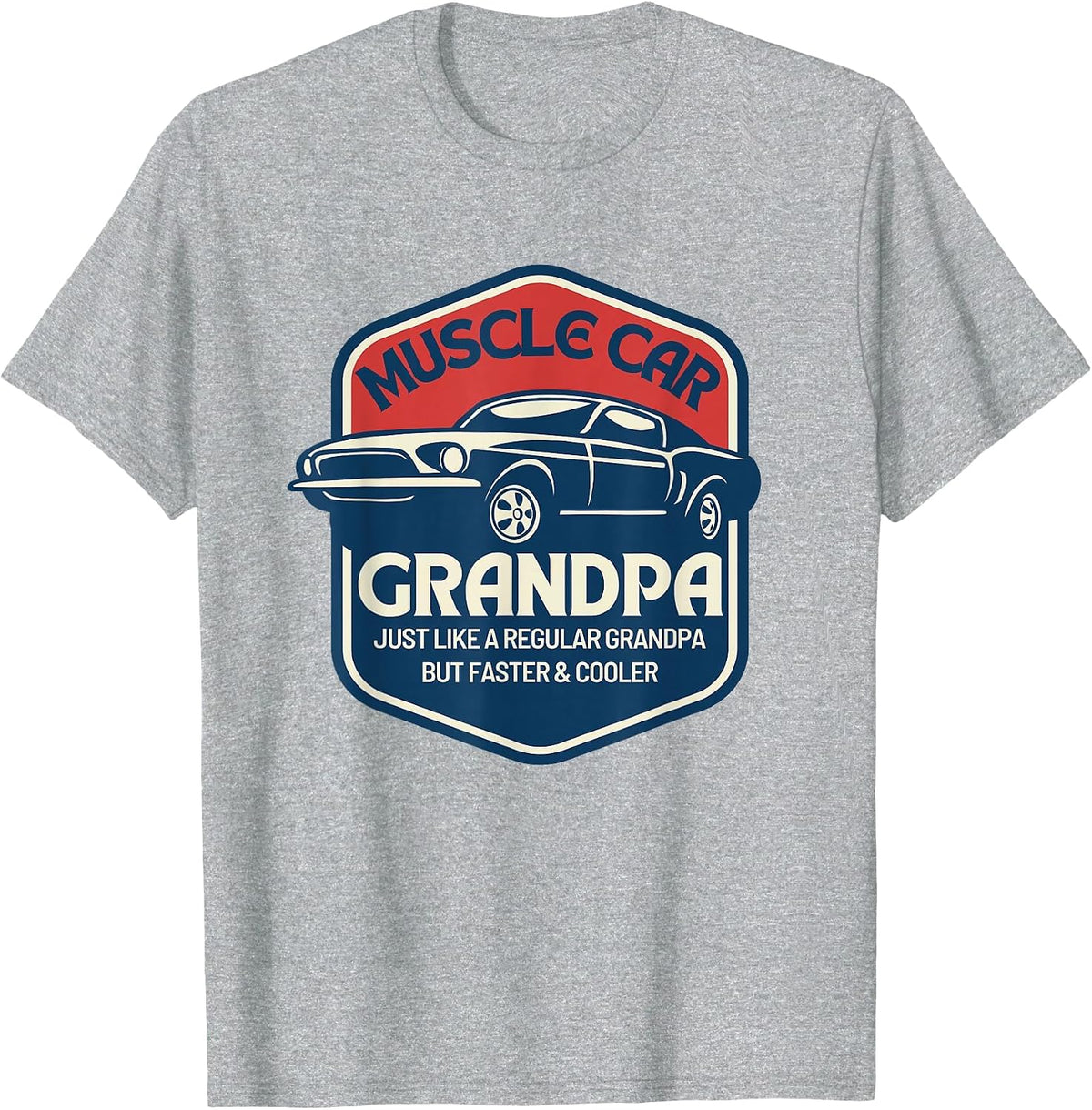 Muscle Car Grandpa Old Guys Vintage Car Lover T-Shirt - Heather Grey