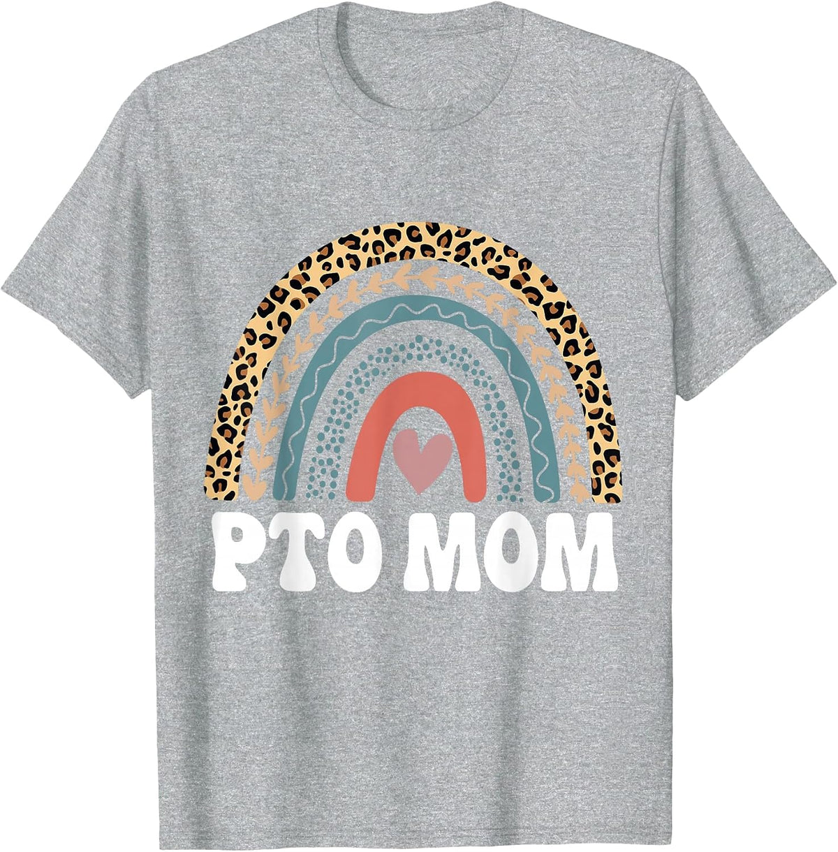 PTO Mom Rainbow Volunteer Mothers Appreciation T-Shirt - Heather Grey
