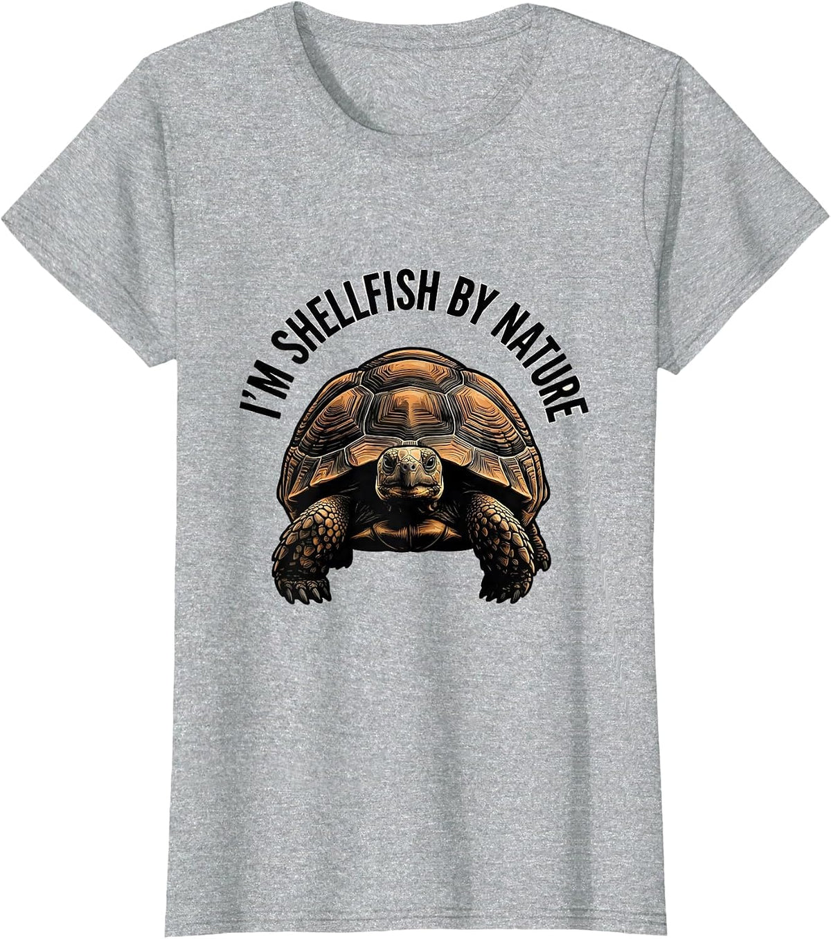 I'm Shellfish By Nature Funny Turtle Lover Pet Owner Humor T-Shirt - Heather Grey