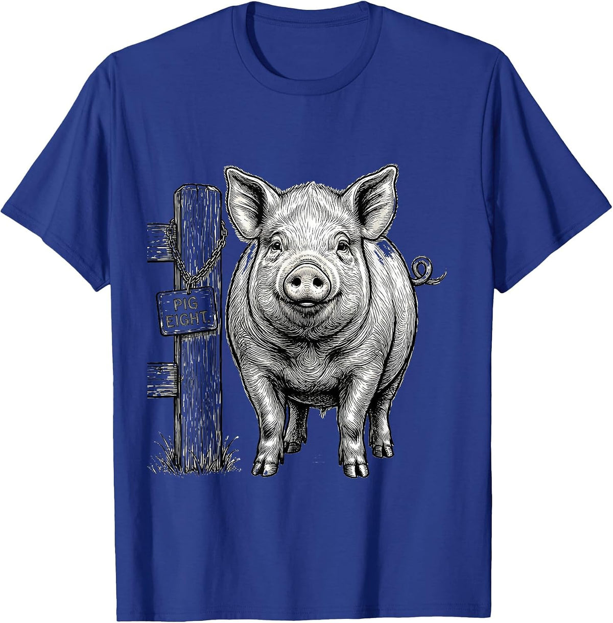 Men's Pig Eight Funny Pig Lover Novelty Humor Gift T-Shirt - Royal Blue