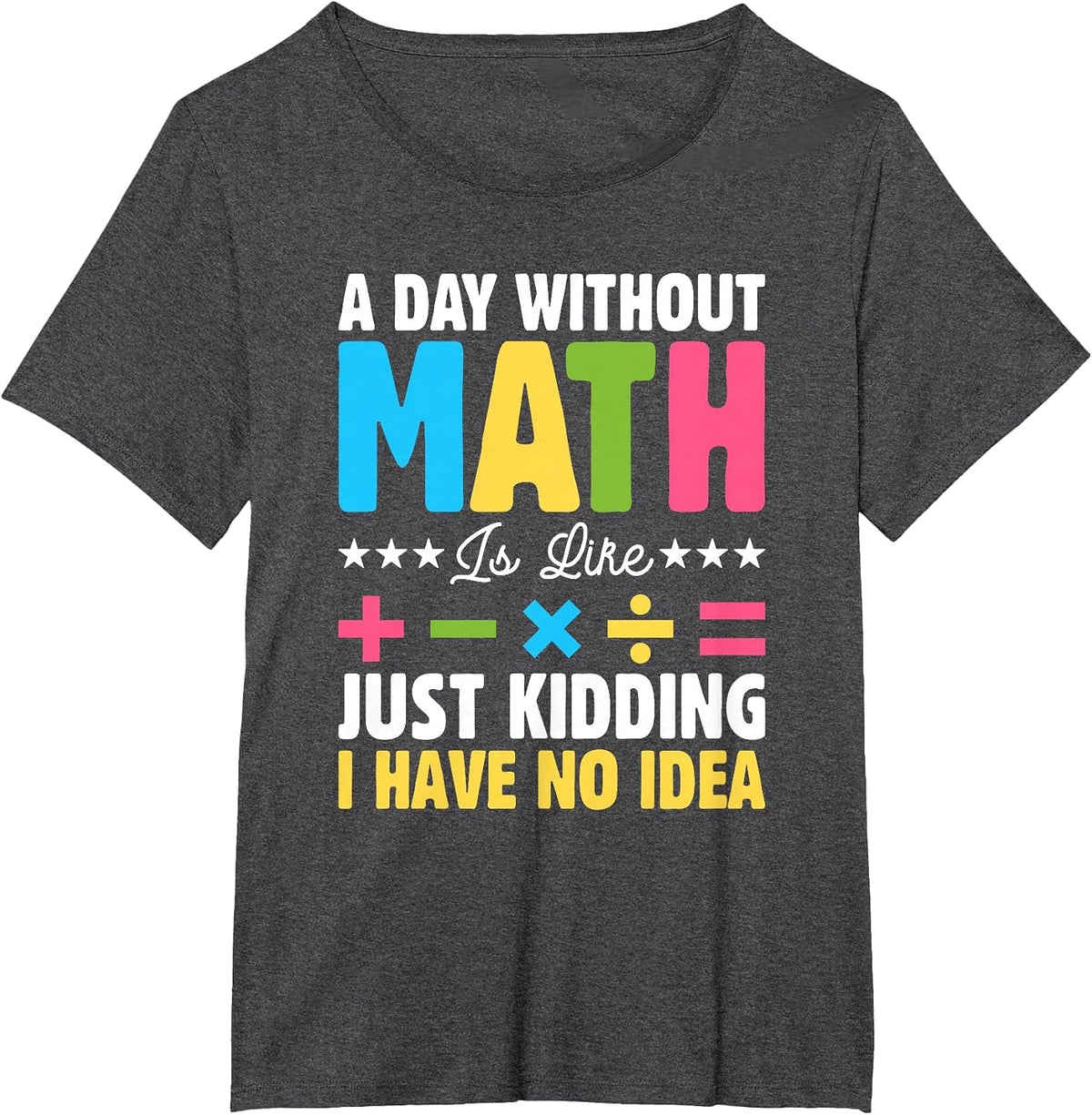 A Day Without Math is Like Just Kidding Funny Math T-Shirt - Dark Heather Grey
