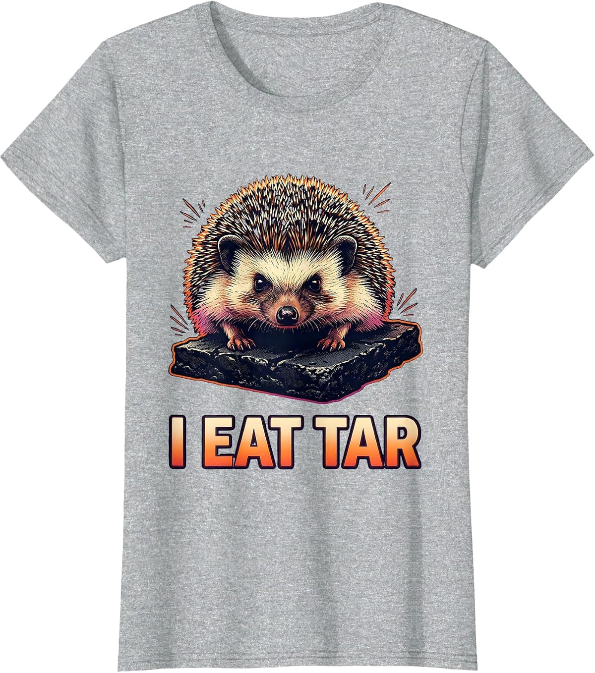 I Eat Tar Funny Hedgehog Meme Absurdist Internet Humor T-Shirt - Heather Grey