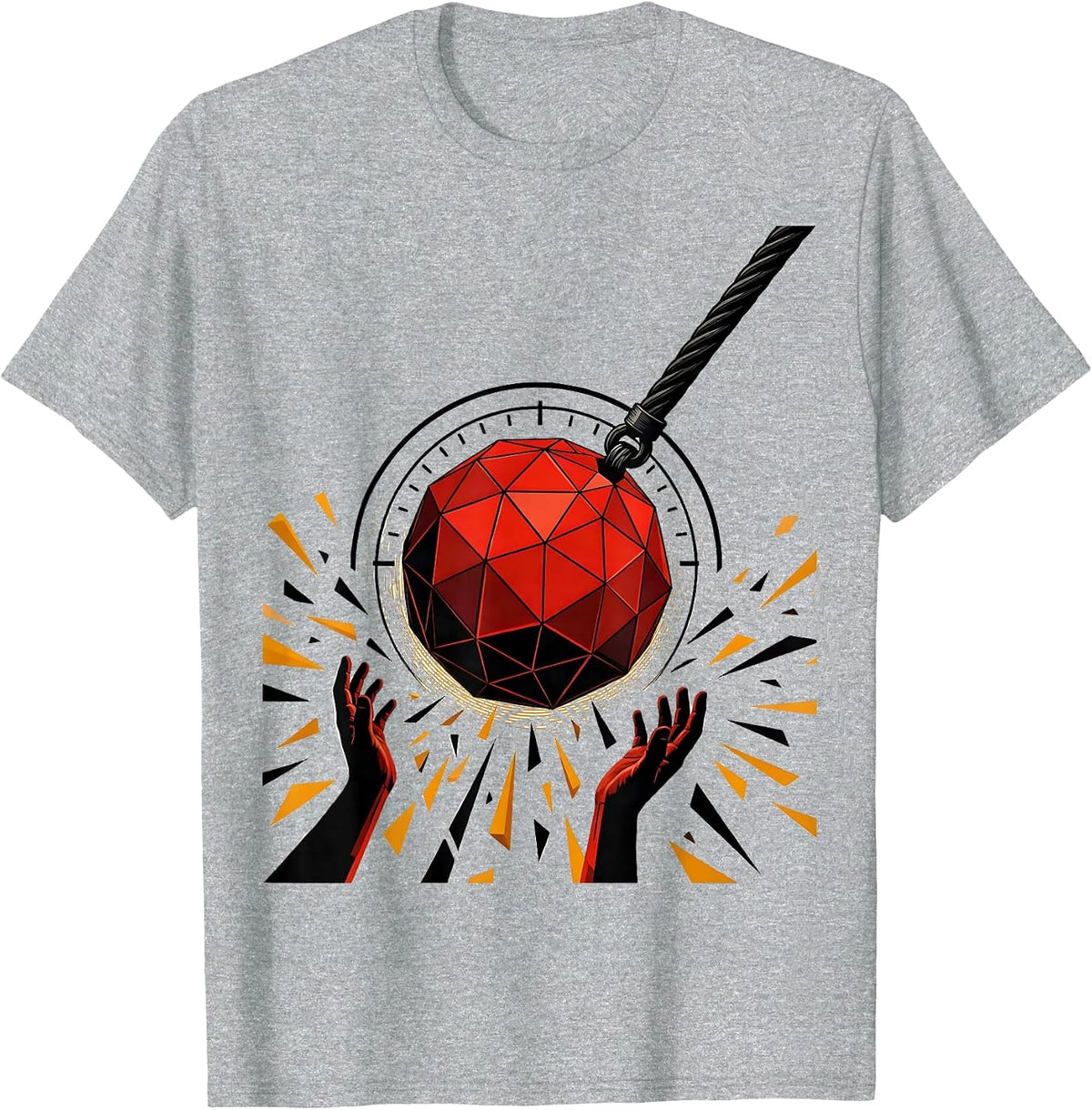 Men's Countdown Sphere Ball Drop Dirty Humor Party T-Shirt - Heather Grey