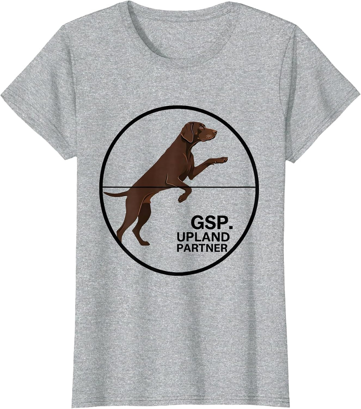 Women's GSP Upland Partner German Shorthaired Pointer Dog Lover Gift T-Shirt - Heather Grey