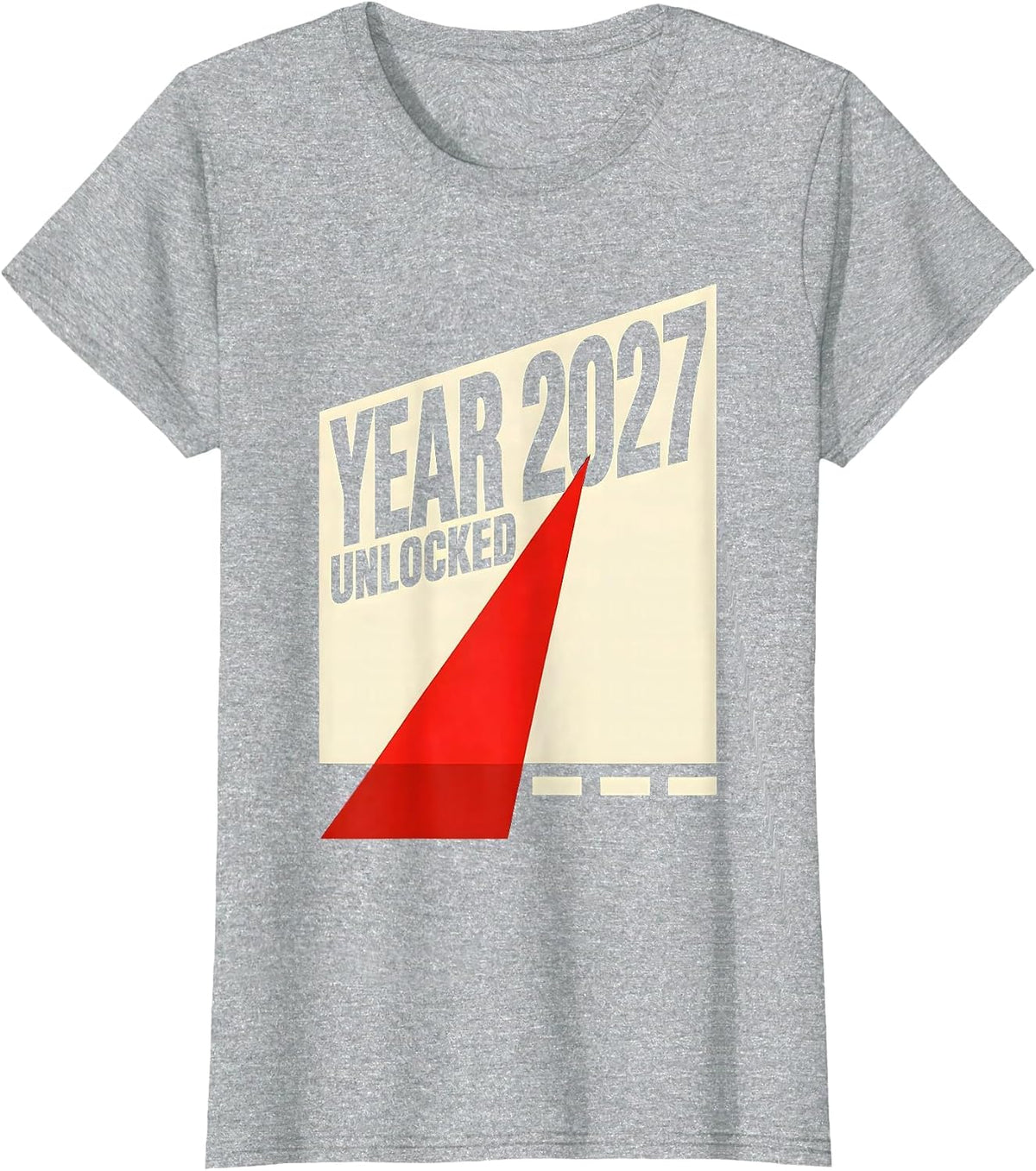 Women's Year 2027 Unlocked Constructivist Gamer Humor Fresh Start T-Shirt - Heather Grey
