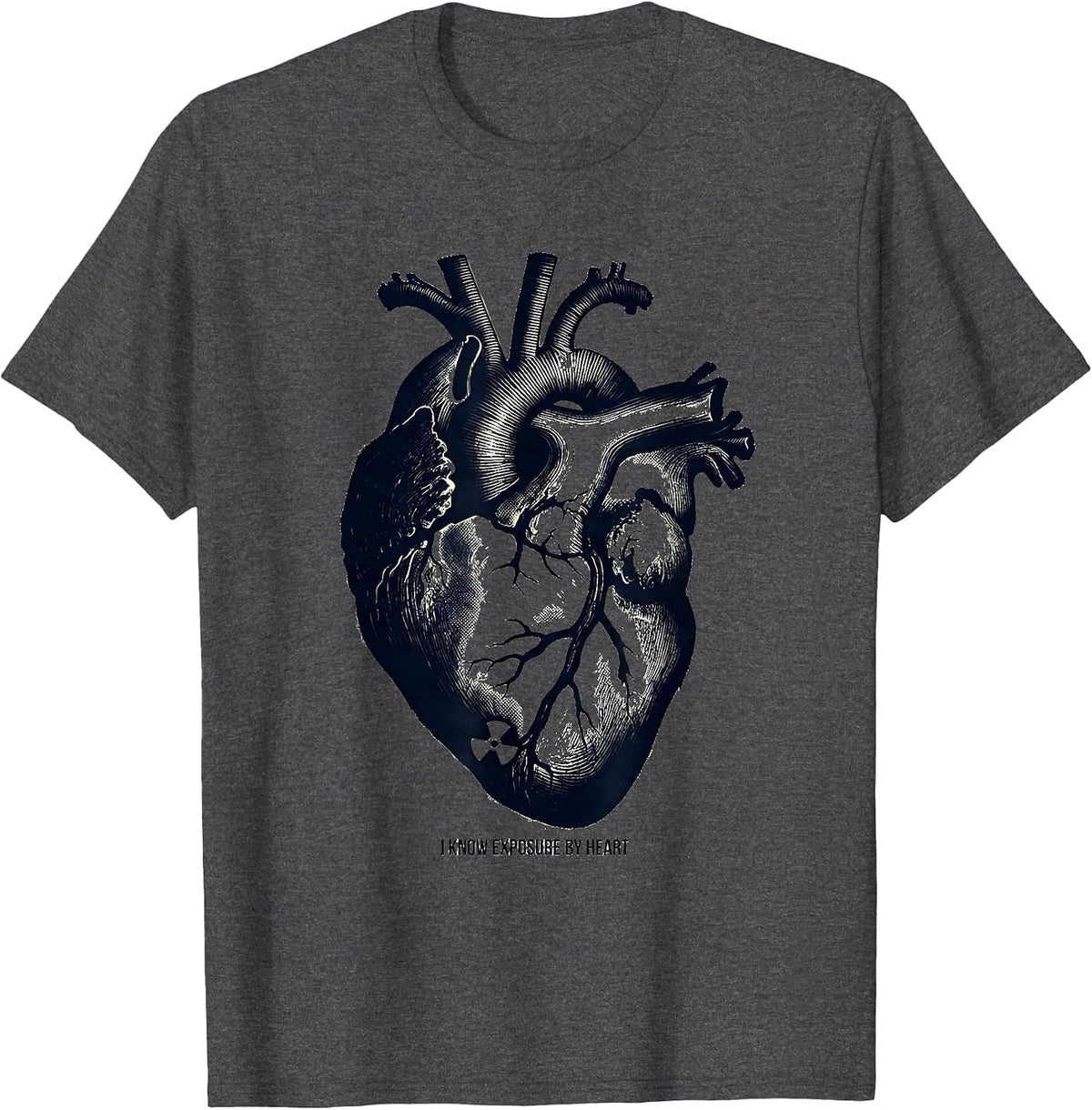 Men's I Know Exposure By Heart Funny Radiology Tech Rad Tech Humor T-Shirt - Dark Heather Grey