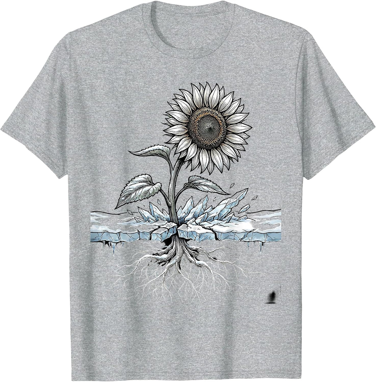 Men's Sunflower Through Snow Suicide Awareness Graphic T-Shirt - Heather Grey
