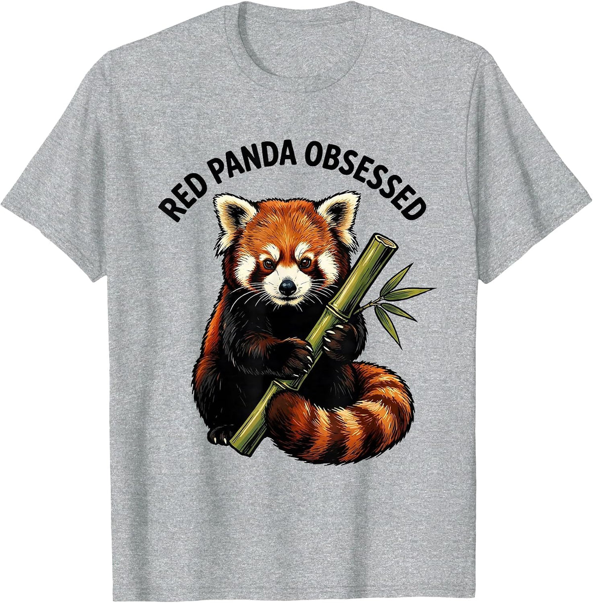 Men's Red Panda Obsessed Funny Cute Panda Lover Animal Humor T-Shirt - Heather Grey