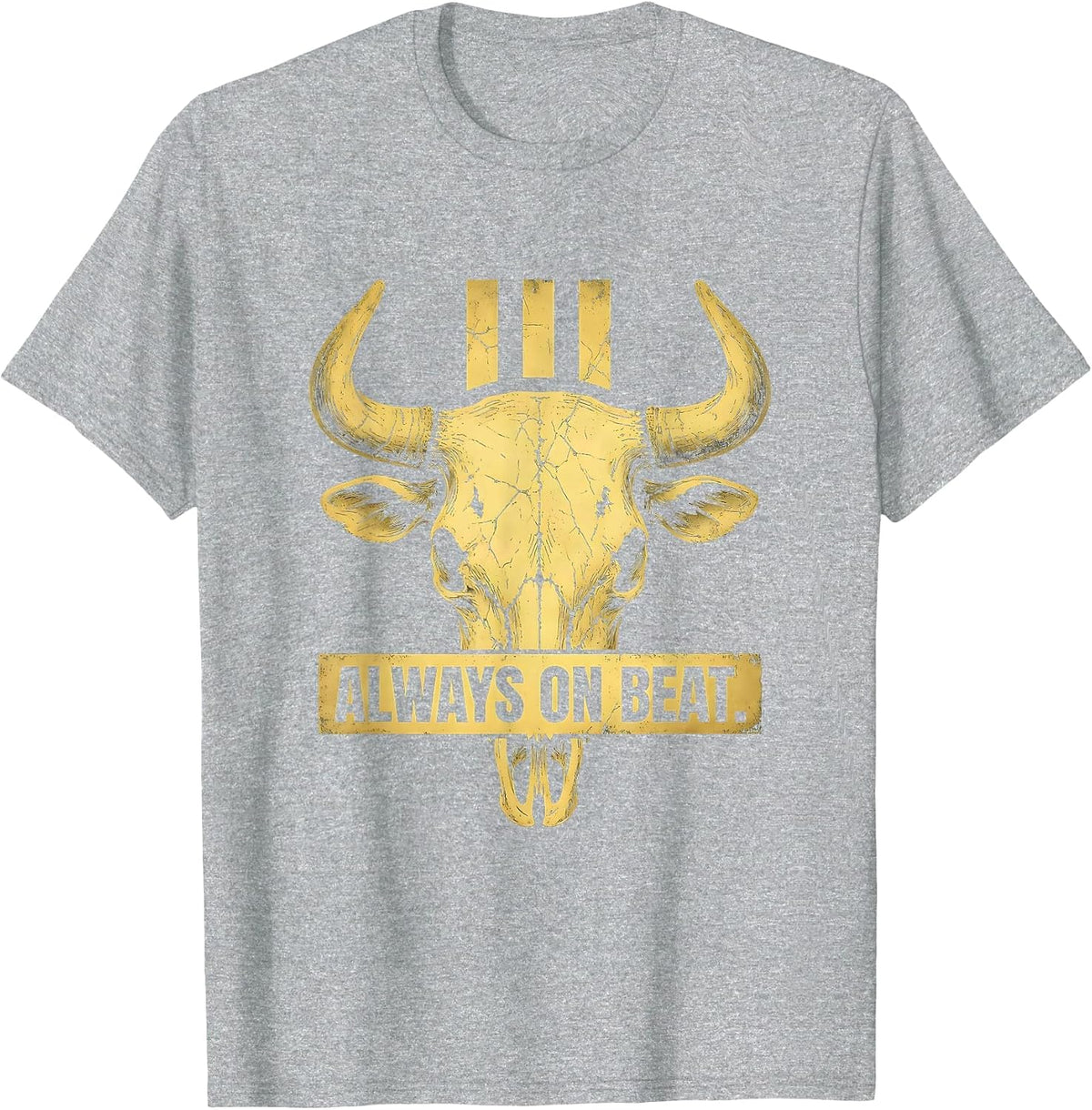 Men's Always On Beat Hip Hop Music Design T-Shirt - Heather Grey