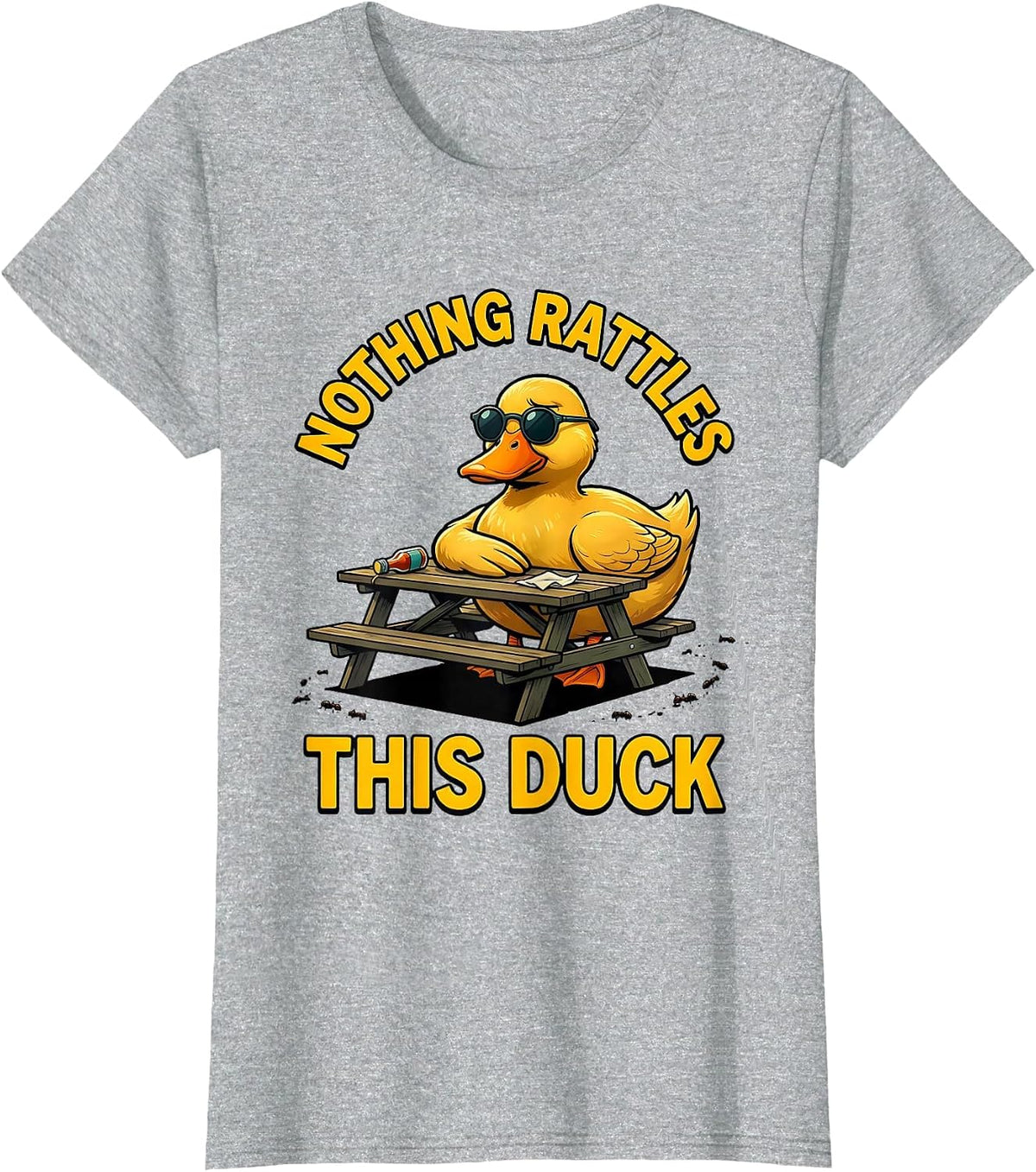 Nothing Rattles This Duck Funny Cartoon Duck Novelty Gift T-Shirt - Heather Grey