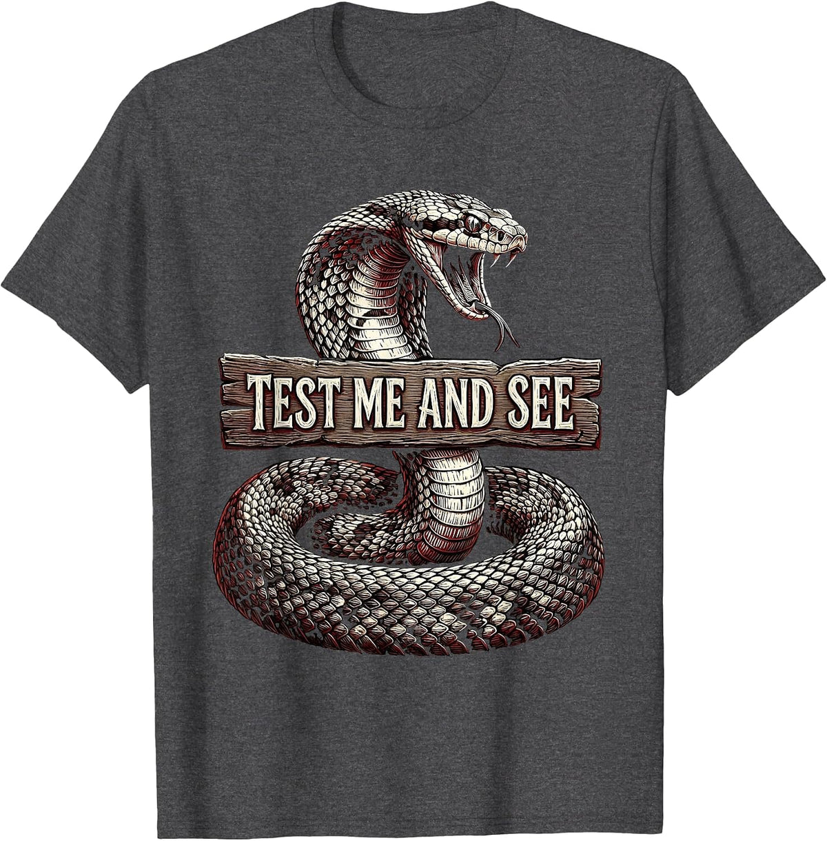 Test Me and See FAFO Bold Graphic Design T-Shirt - Dark Heather Grey