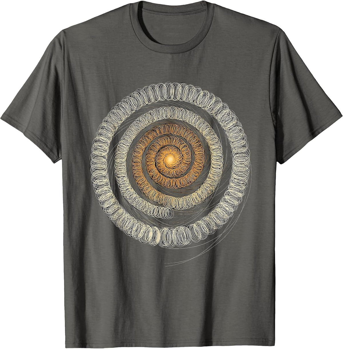 Men's Abacus Galaxy Spiral Math Universe Design T-Shirt - Asphalt Grey