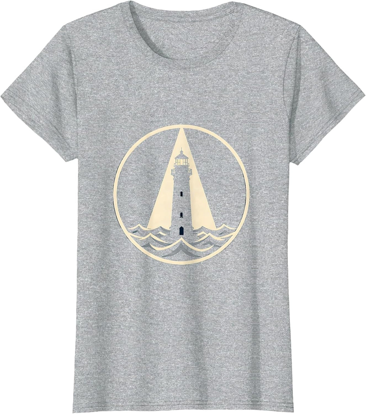 Suicide Awareness Lighthouse Stormy Night Graphic T-Shirt - Heather Grey