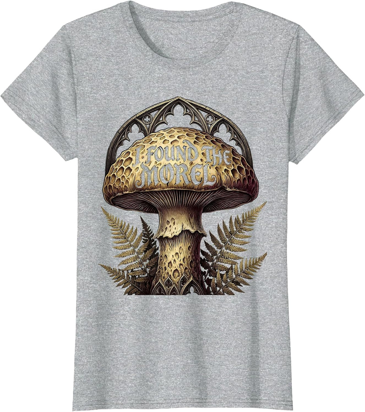 Women's I Found The Morel Mushroom Foraging Design T-Shirt - Heather Grey