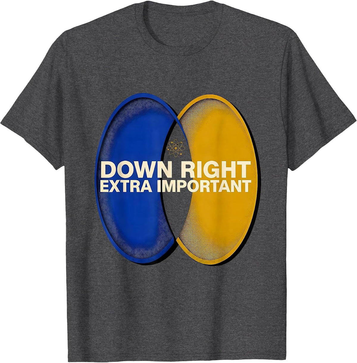 Men's Down Right Extra Important Midcentury Modern Down Syndrome T-Shirt - Dark Heather Grey