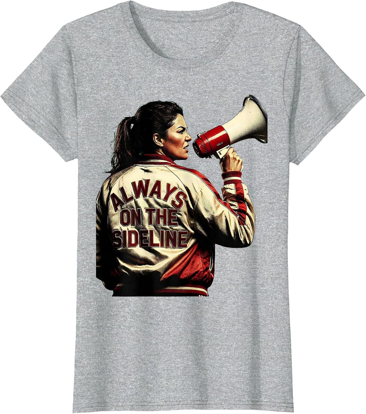 Always On The Sideline Soccer Mom Design T-Shirt - Heather Grey