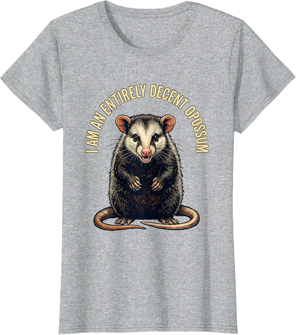 I Am An Entirely Decent Opossum Funny Vintage Opossum Lover T-Shirt - Heather Grey