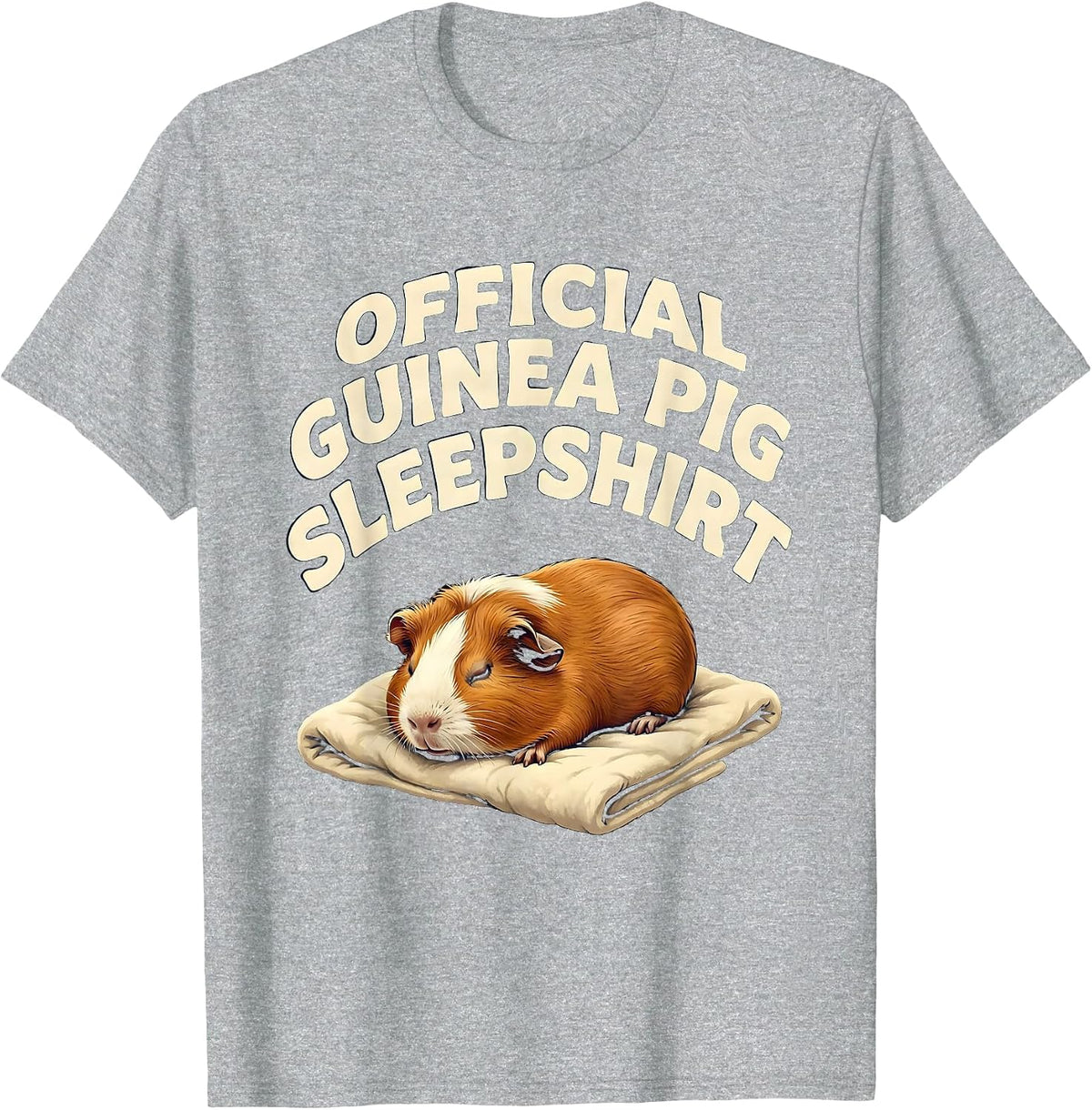 Men's Official Guinea Pig Sleepshirt Funny Pet Lover Gift T-Shirt - Heather Grey