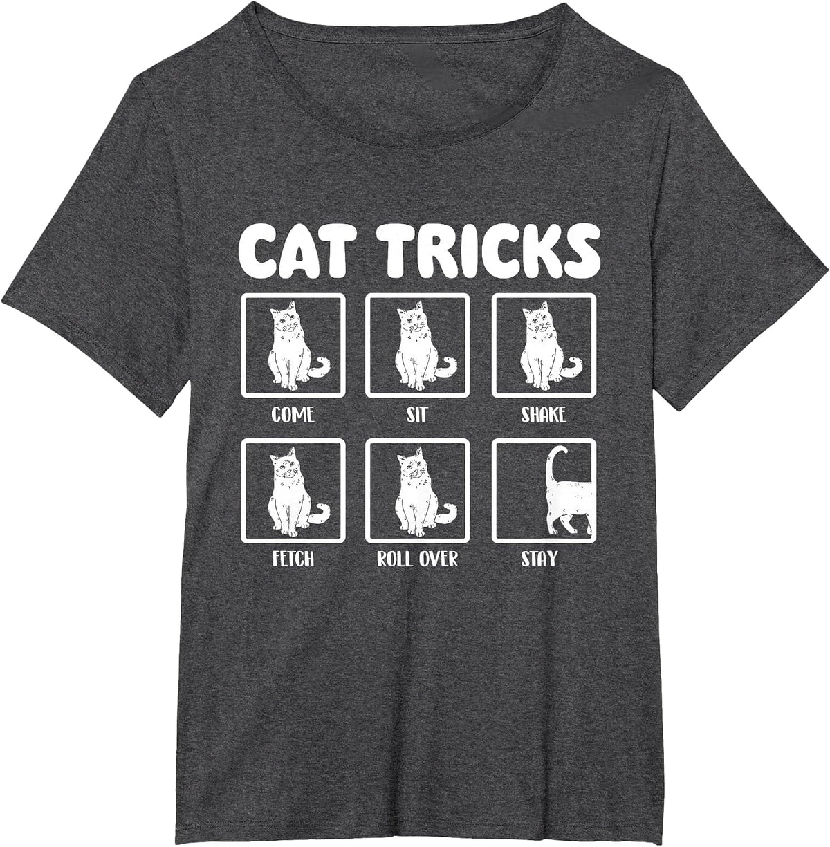 Cat Tricks - Cat Lover Kitten Owner Kitty T-Shirt - Dark Heather Grey