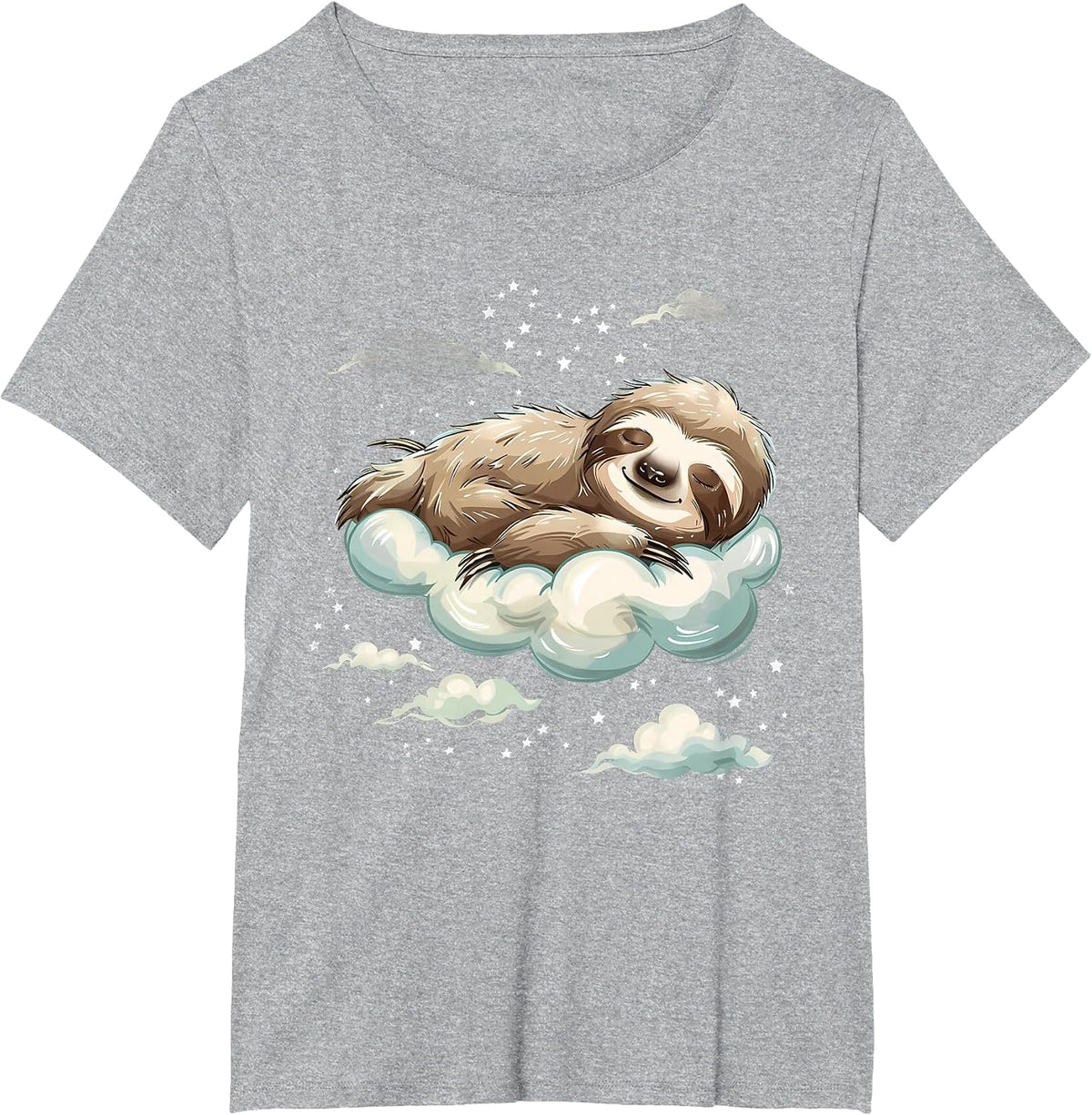 Sleeping Sloth Sleepy Animal Sleepy Sloth Cloud Napping T-Shirt - Heather Grey