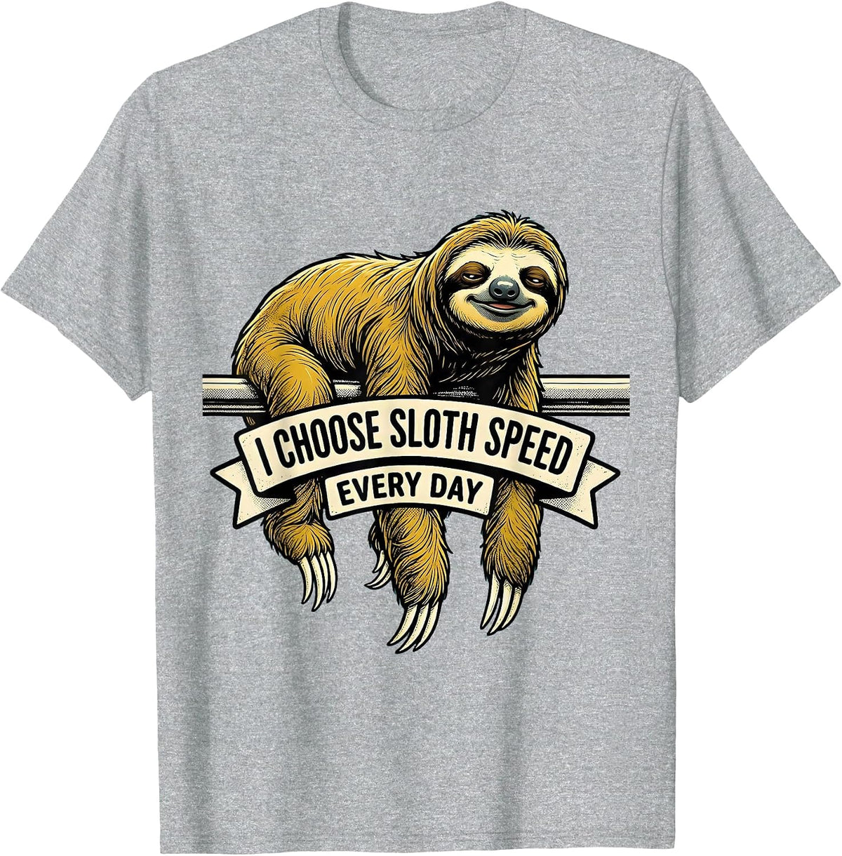 Men's I Choose Sloth Speed Every Day Funny Sloth Lover Humor T-Shirt - Heather Grey
