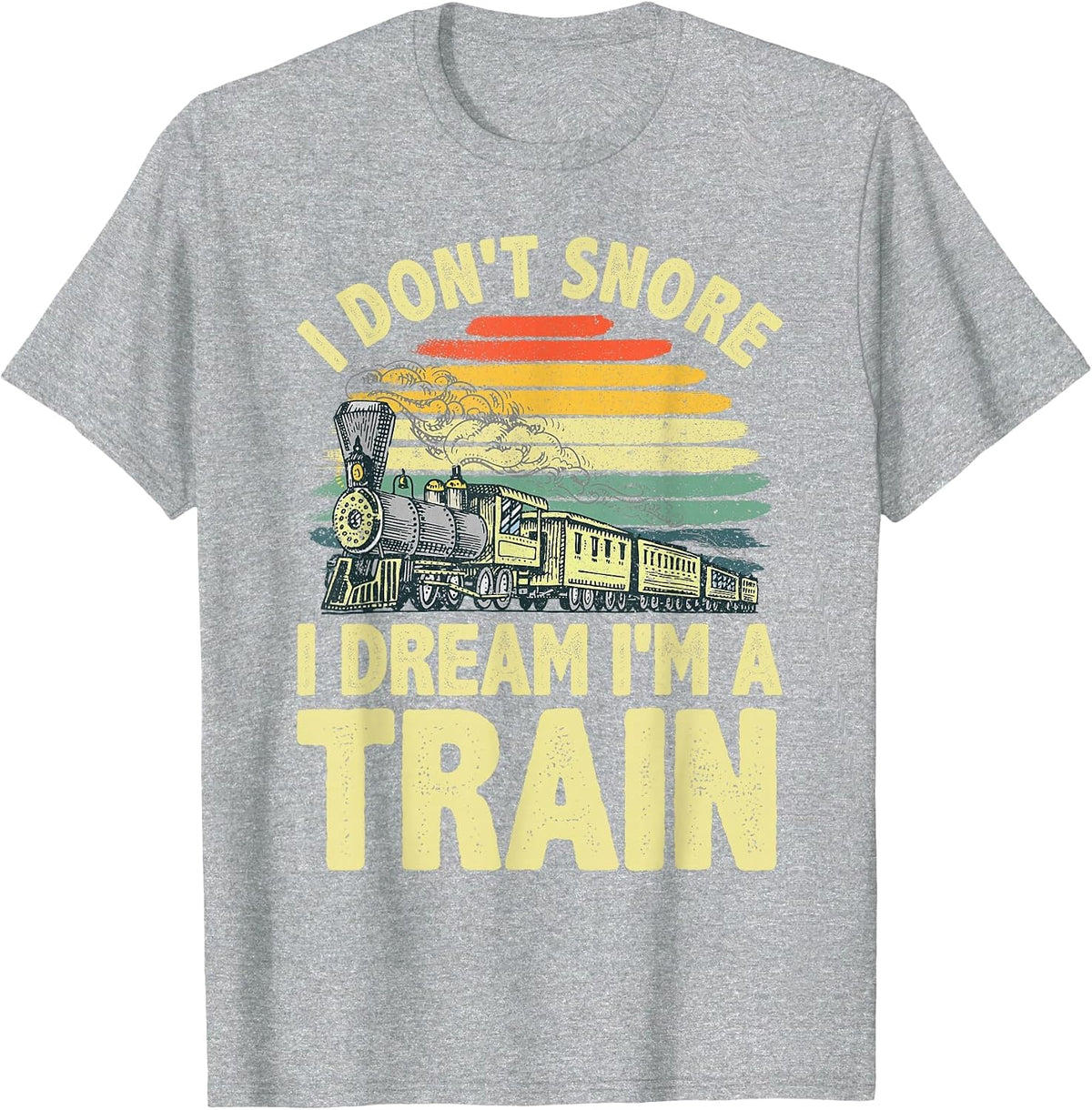 Best Train for Men Boys Steam Locomotive Train Collector T-Shirt - Heather Grey