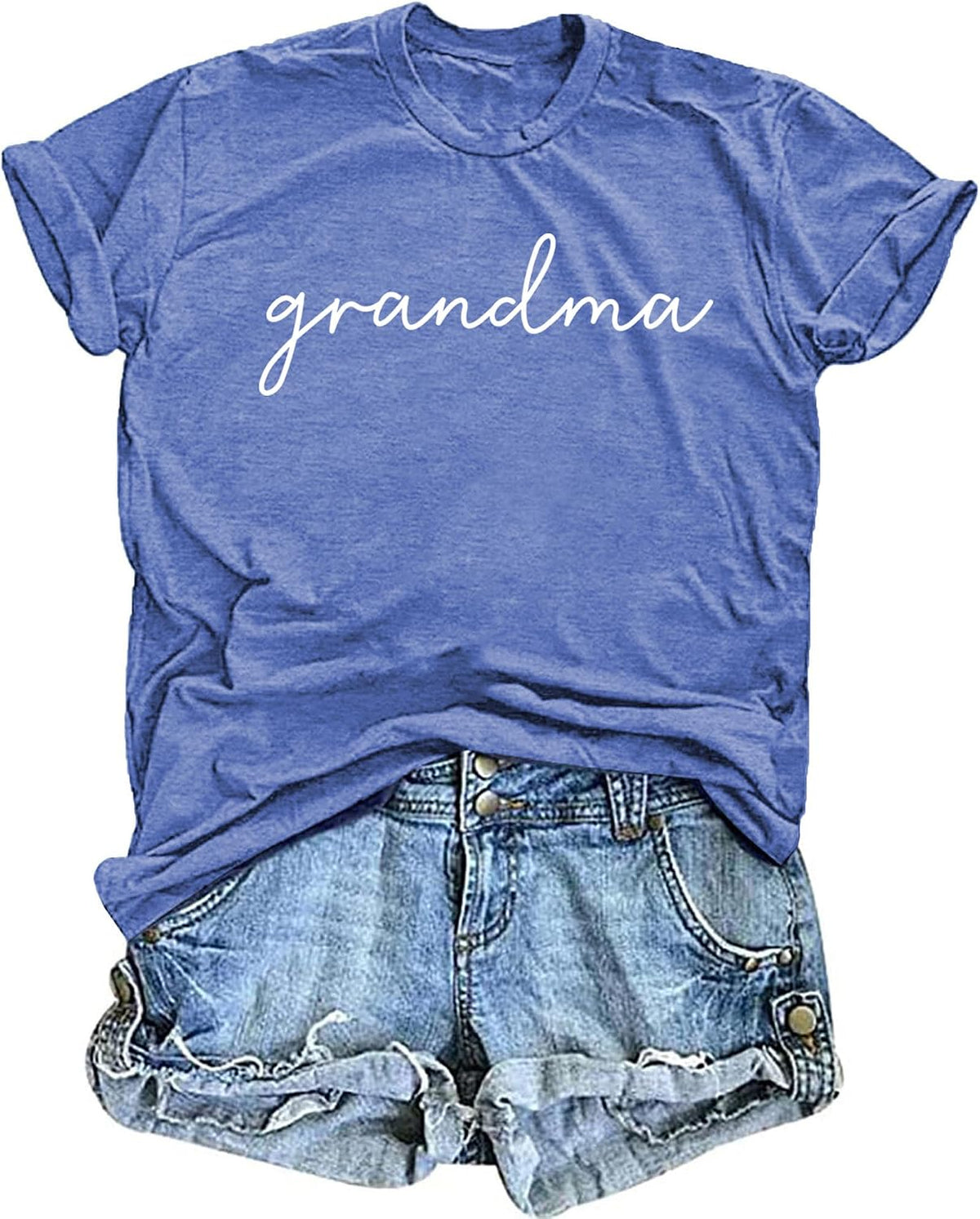 Grandma Shirts for Women: Grandmother Graphic T-Shirts Mama Short Sleeve Blouse Tees - Blue1