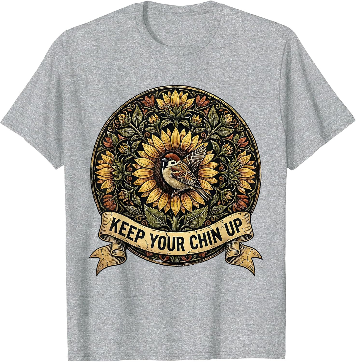 Men's Dear Person Behind Me Keep Your Chin Up T-Shirt - Heather Grey