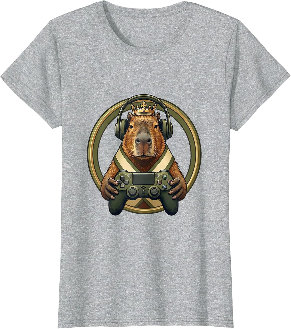 Capybara Gamer Bruh Meme Humor Editorial Concept T-Shirt - Heather Grey