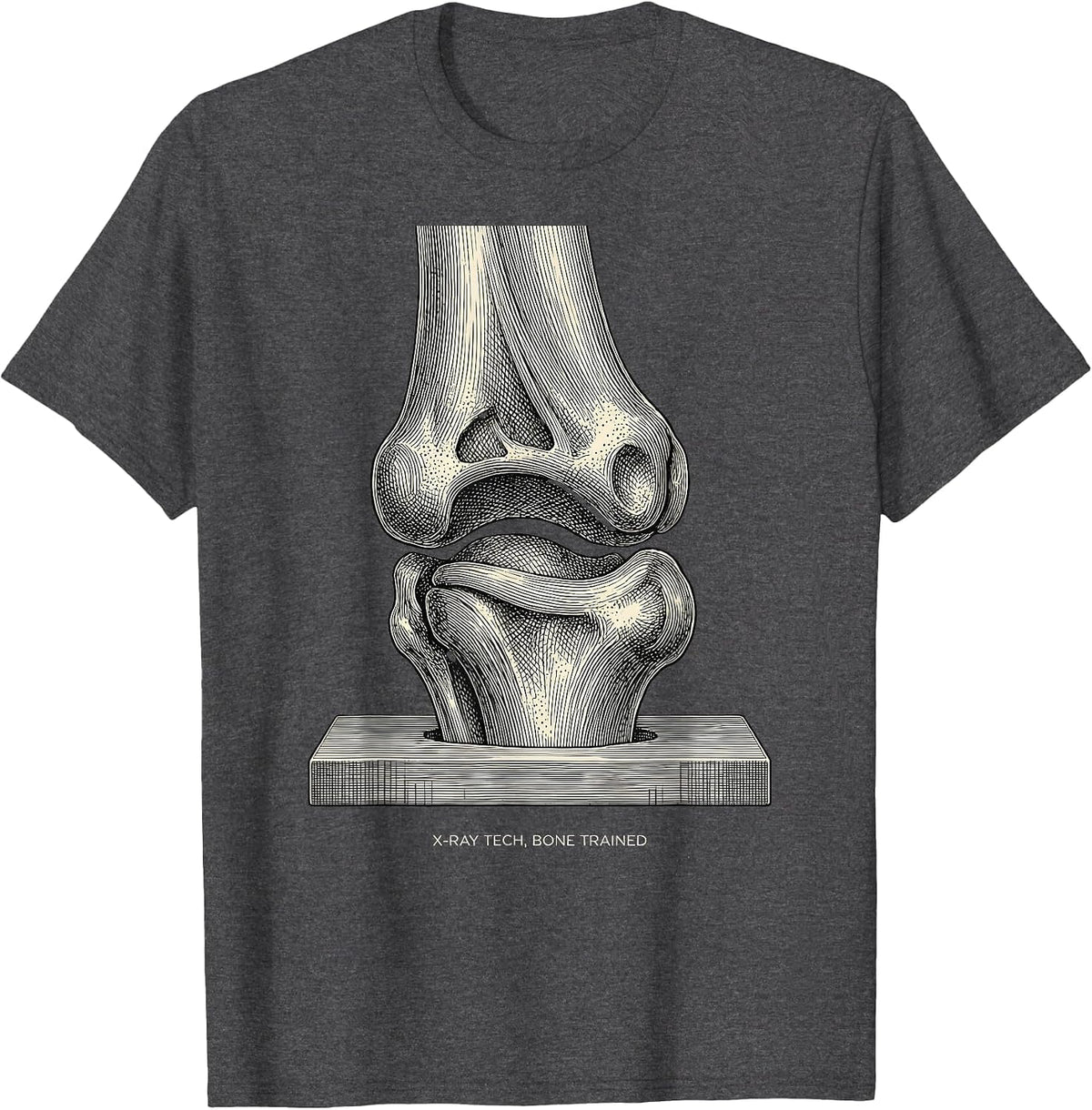 X-Ray Tech Bone Trained Funny Radiology Tech Humor T-Shirt - Dark Heather Grey