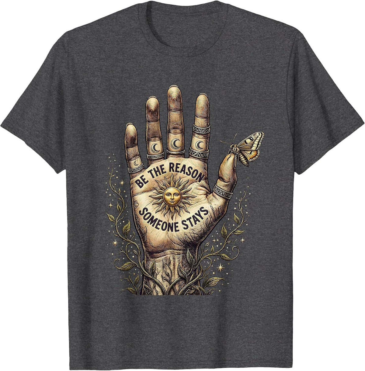 Men's Be the Reason Someone Stays Suicide Awareness T-Shirt - Dark Heather Grey