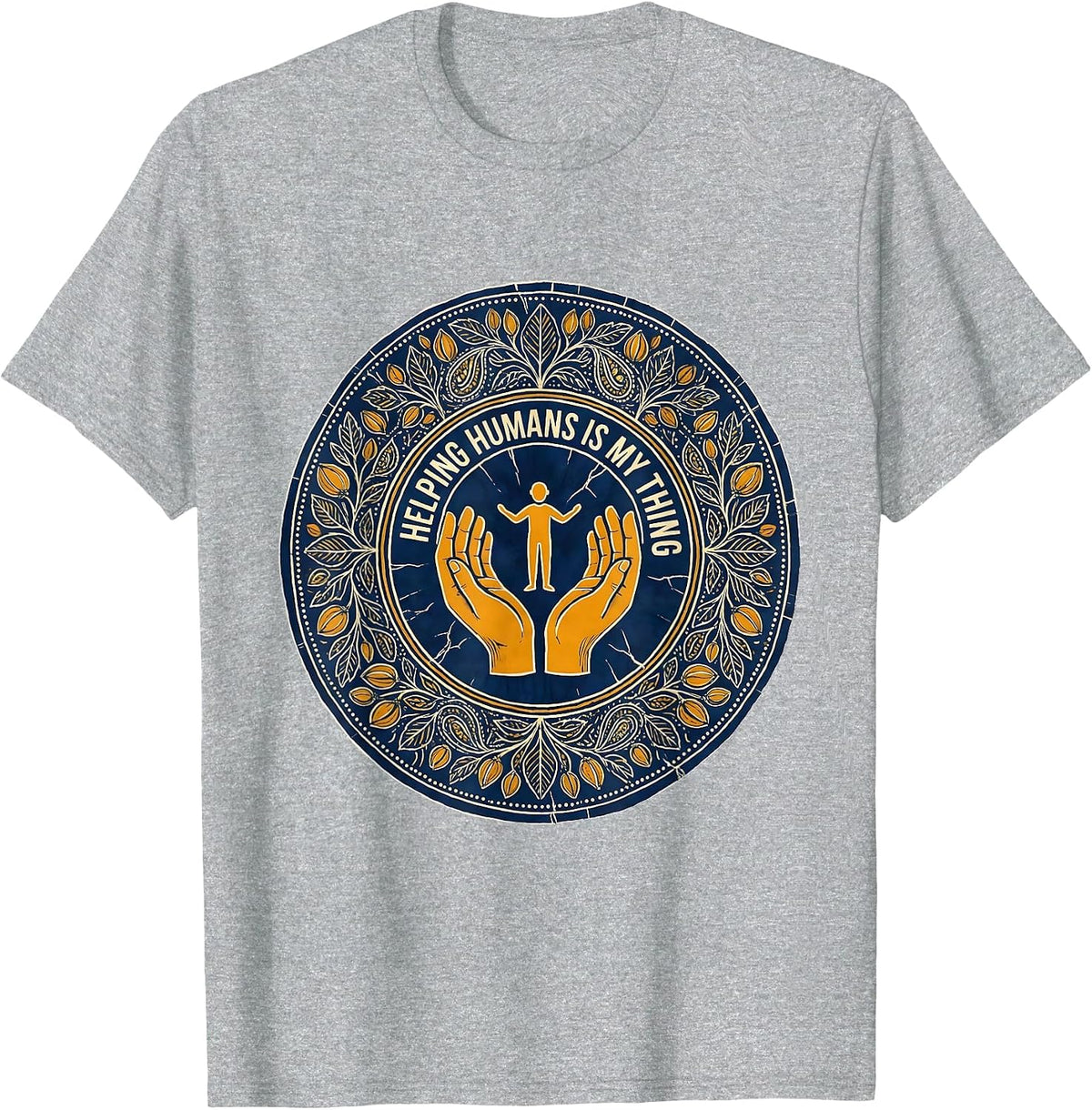Men's Helping Humans Is My Thing Social Worker Design T-Shirt - Heather Grey