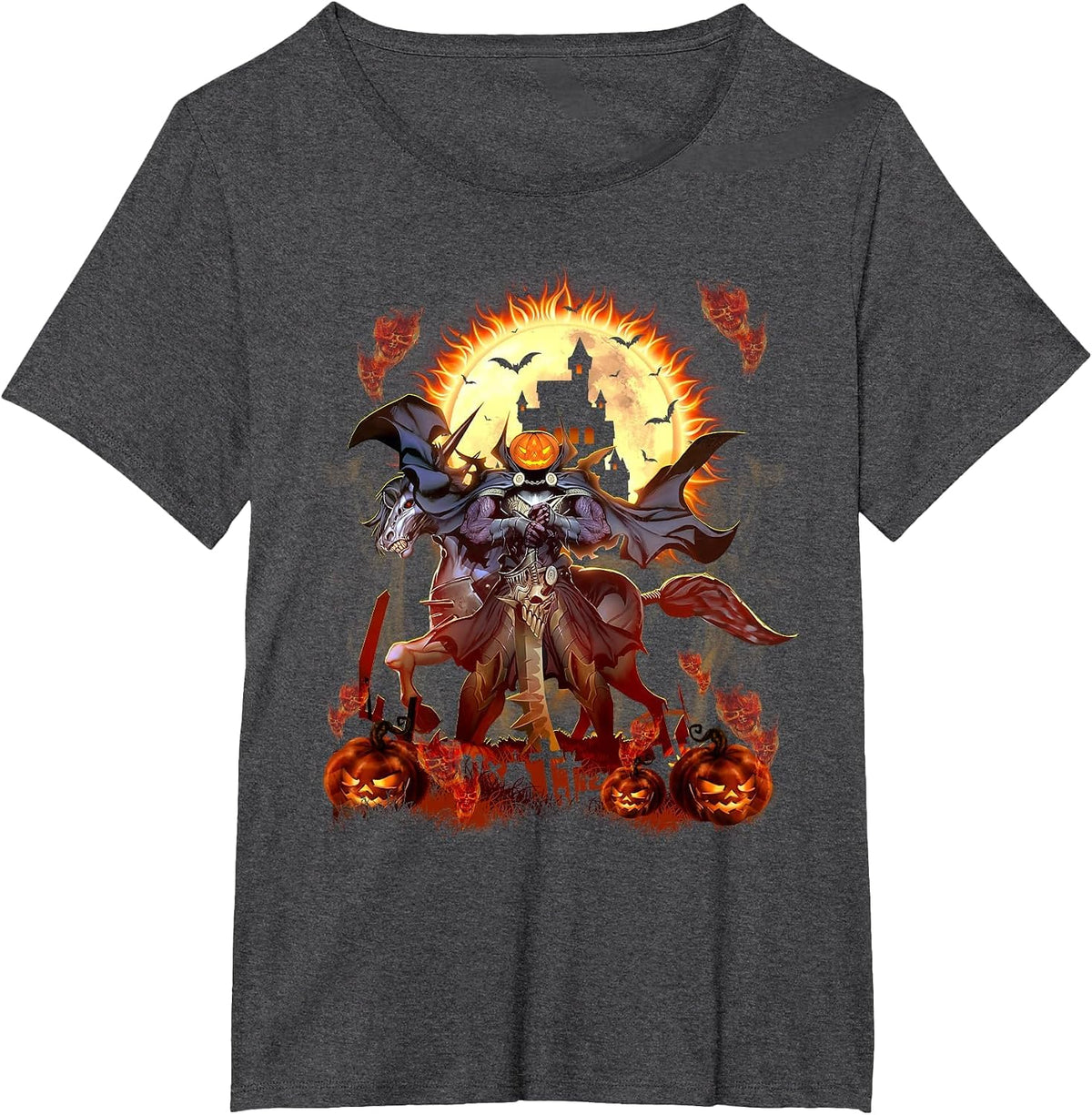 Halloween Headless Horseman Happy Halloween T-Shirt - Dark Heather Grey